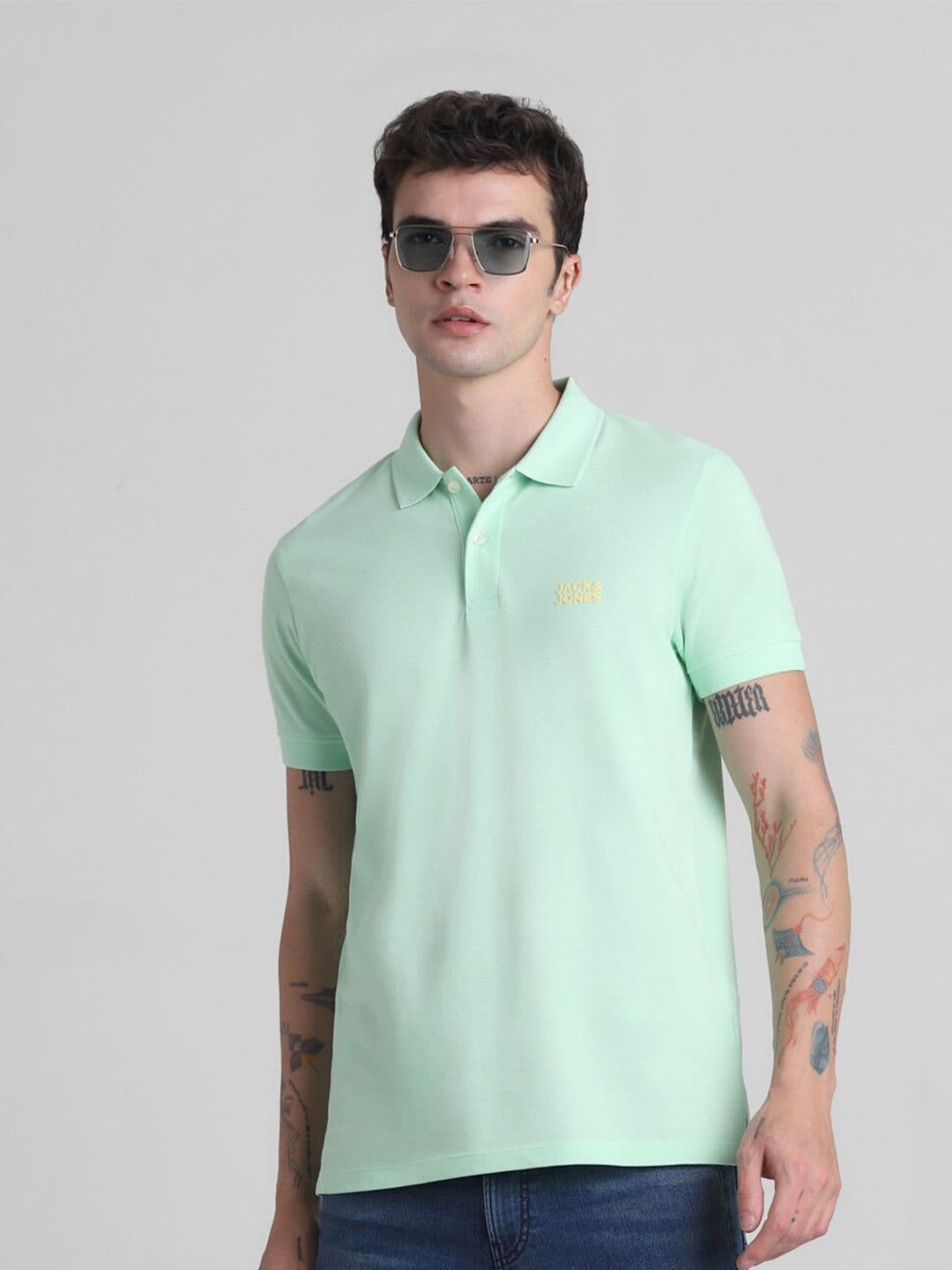 Jack & Jones Polo Collar Short Sleeves Cotton Slim Fit T-shirt - view 1