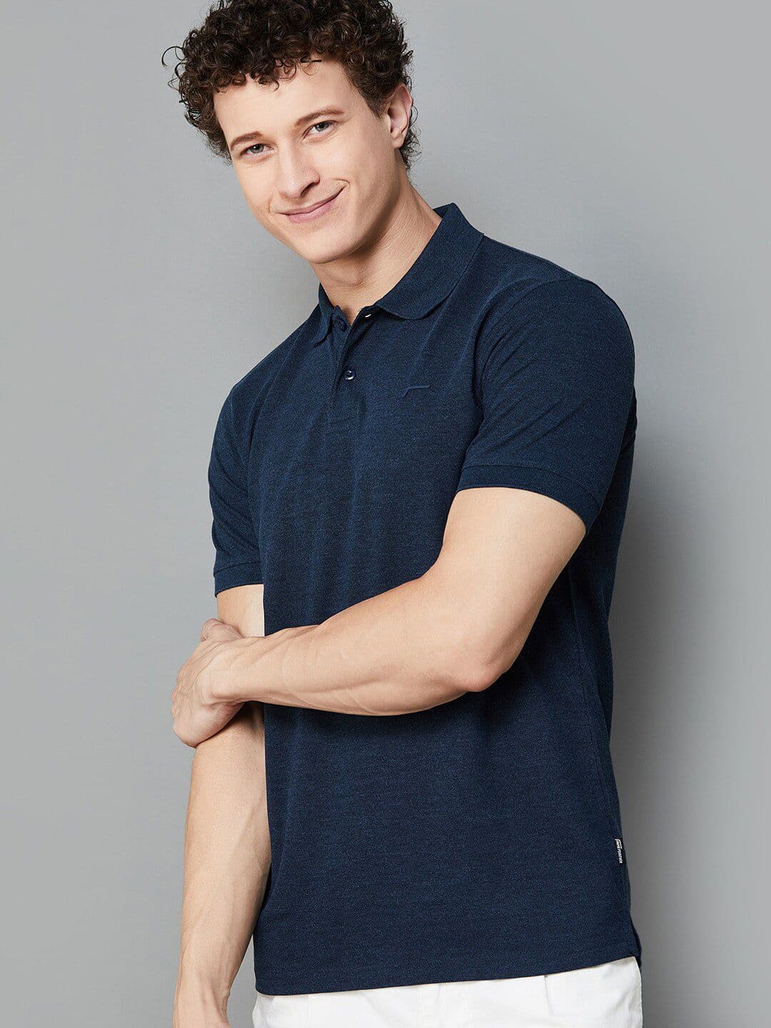 Fame Forever by Lifestyle Polo Collar Cotton T-shirt - view 1