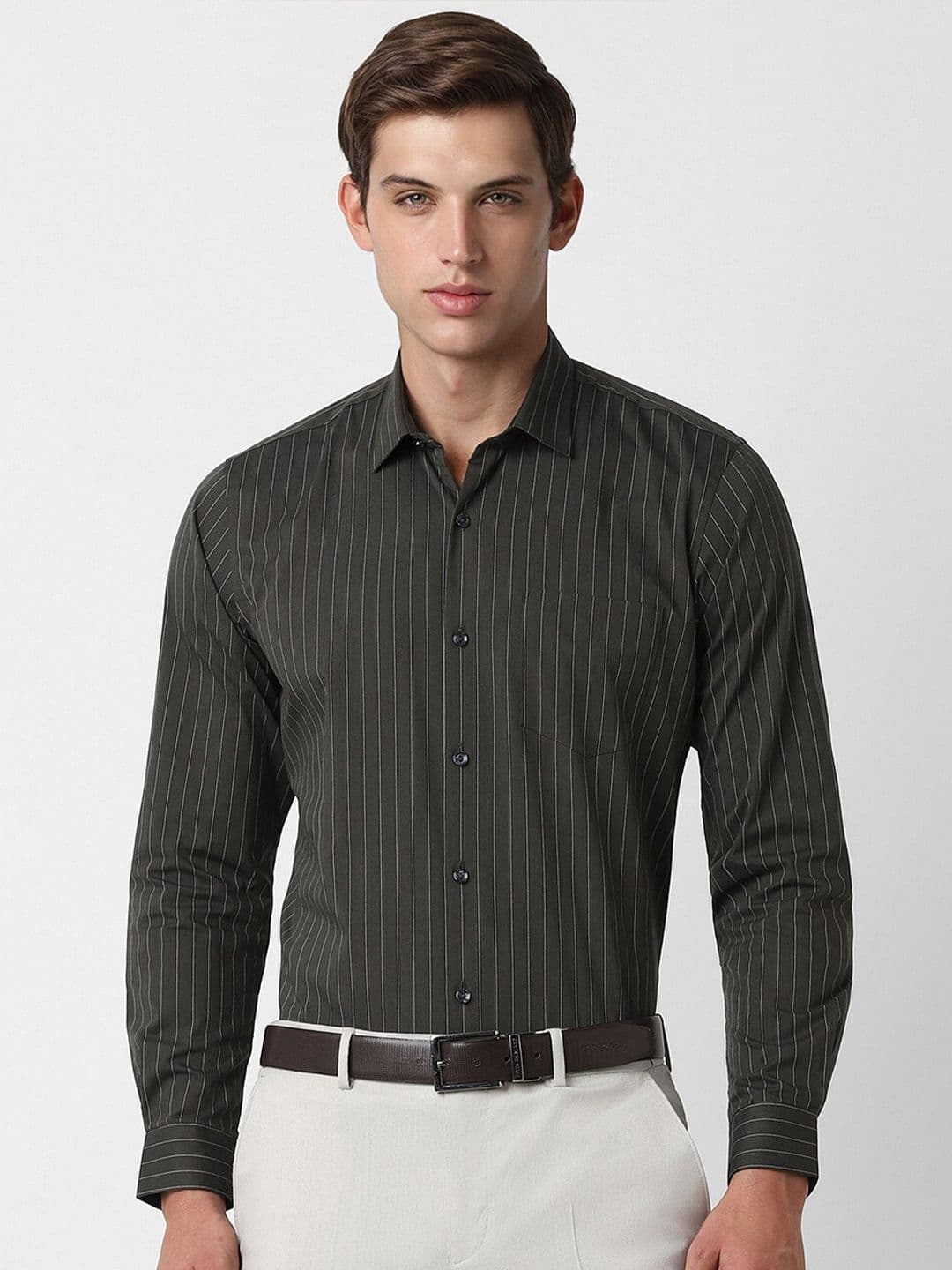 Peter England Vertical Striped Formal Shirt - view 1