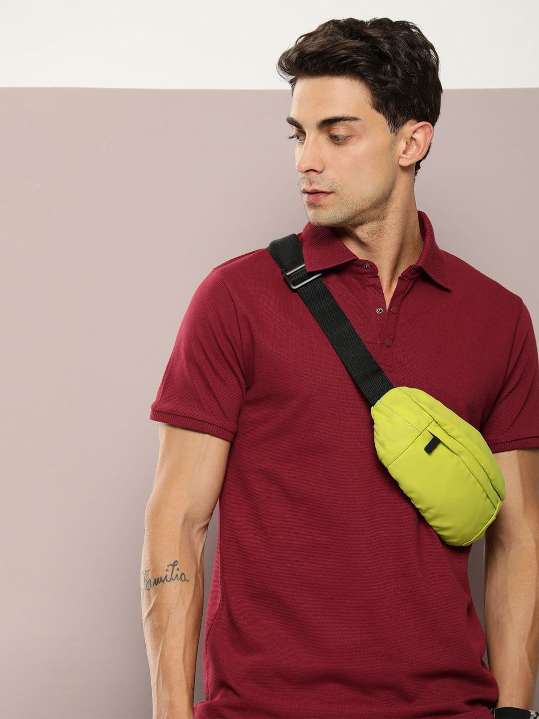DILLINGER Men Polo Collar Honeycomb Structure T-shirt - view 1