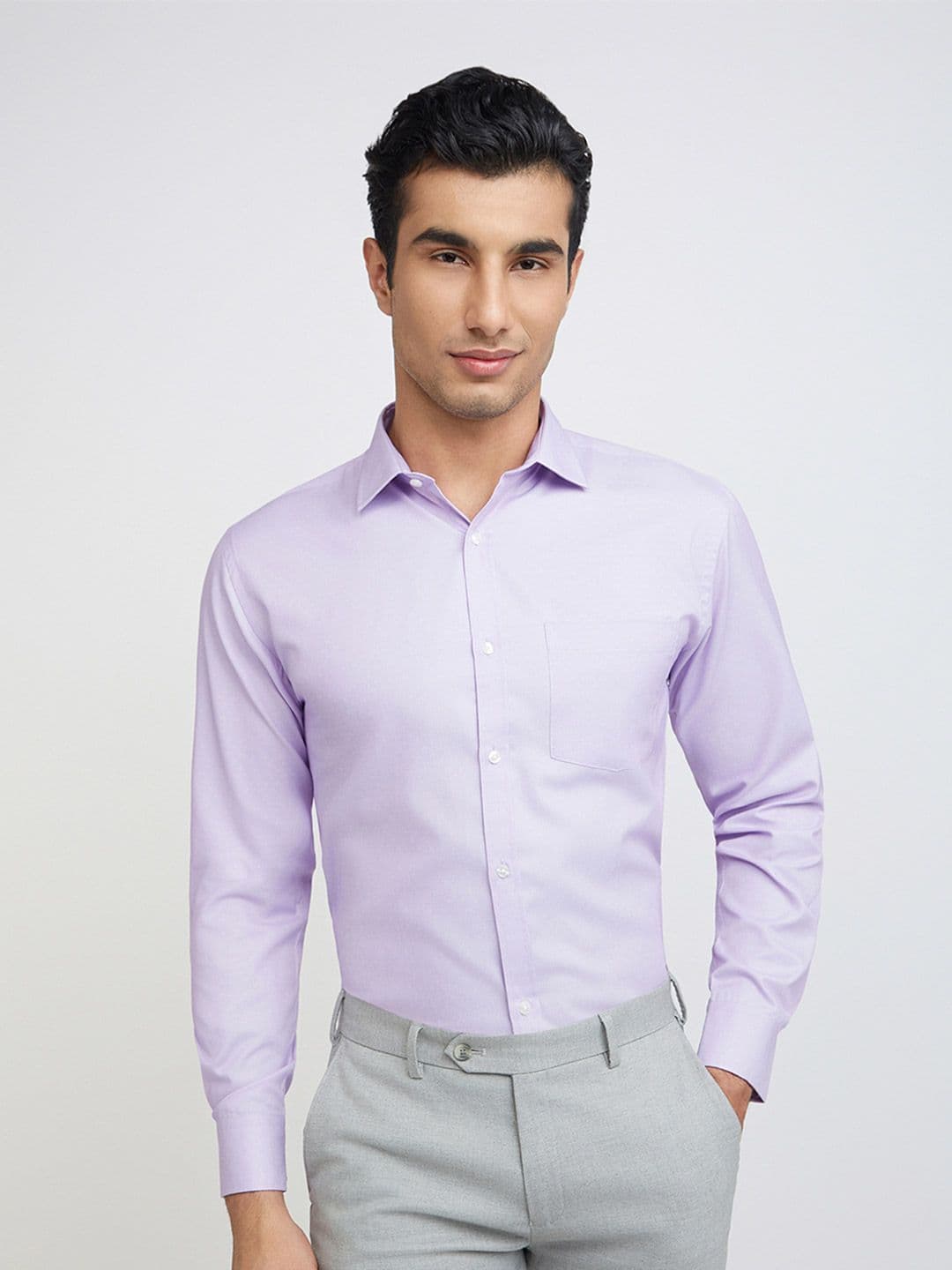 Park Avenue Self Design Slim Fit Opaque Formal Shirt - view 1
