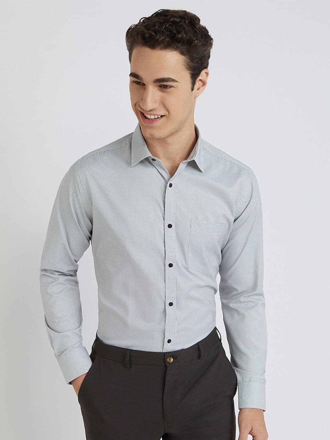 Park Avenue Self Design Slim Fit Textured Formal Shirt - view 1