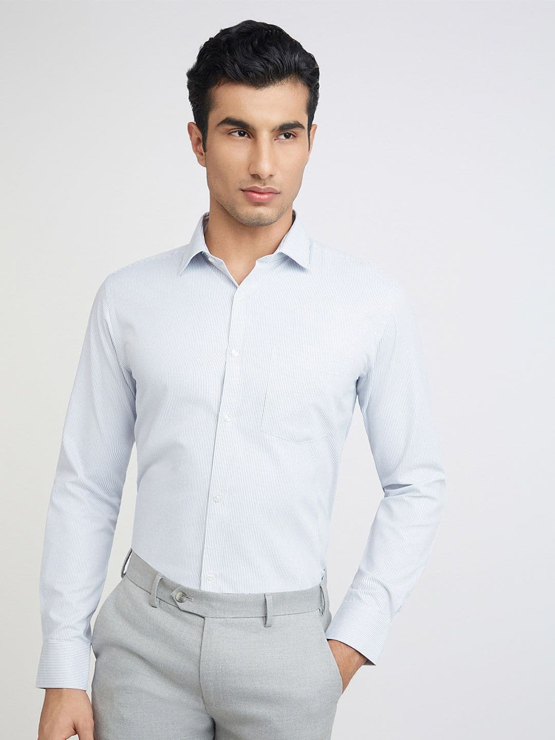 Park Avenue Slim Fit Pinstripes Formal Shirt - view 1