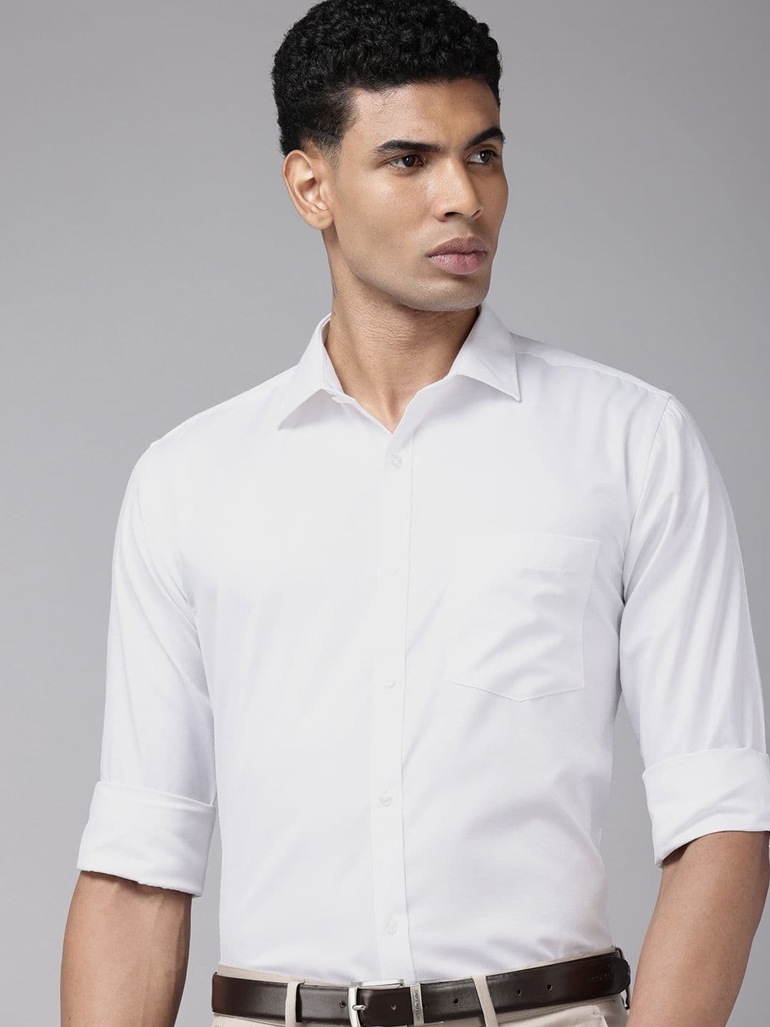 Park Avenue Self Design Slim Fit Opaque Formal Shirt - view 1
