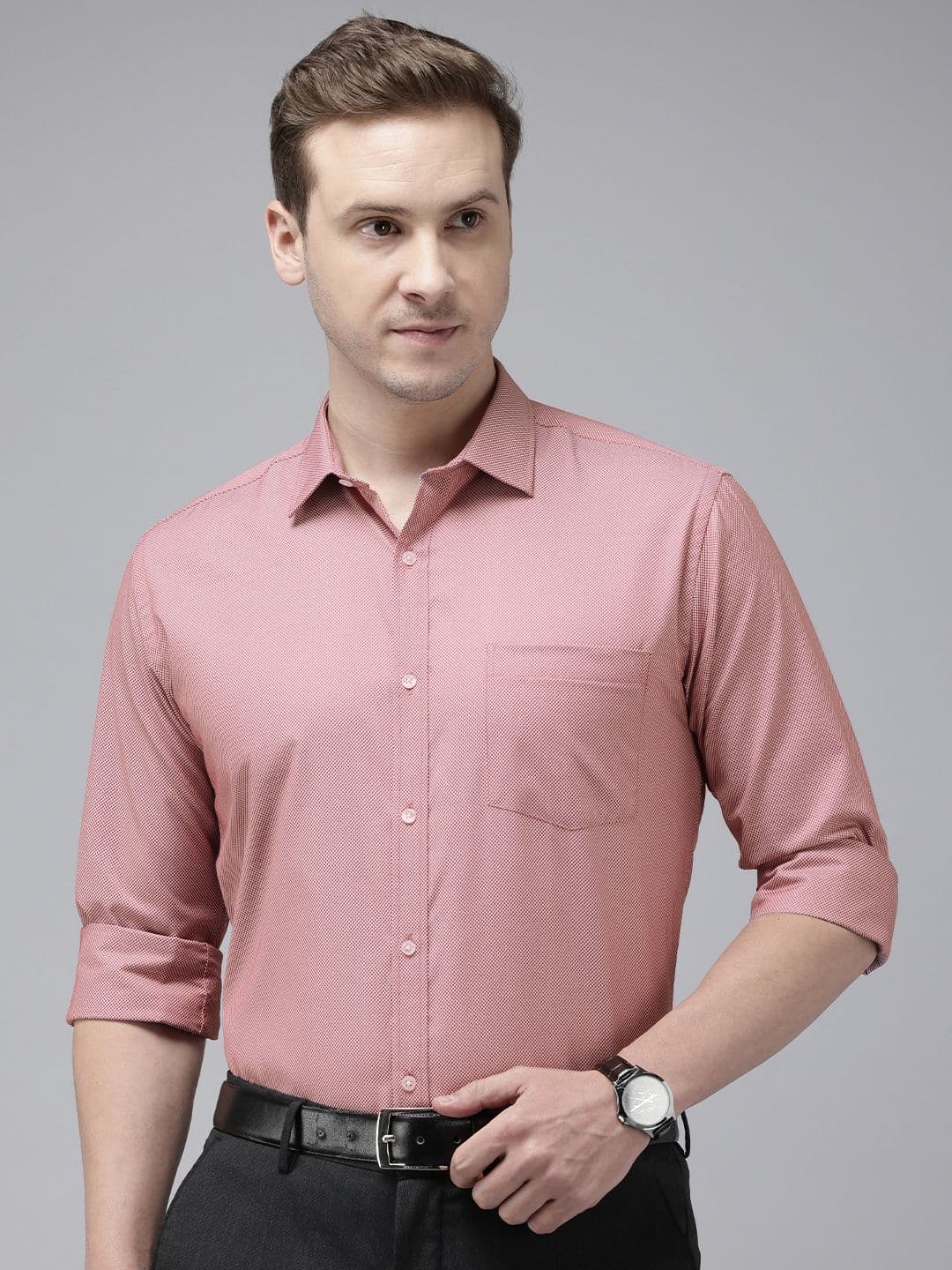 Park Avenue Self Design Slim Fit Textured Formal Shirt - view 1