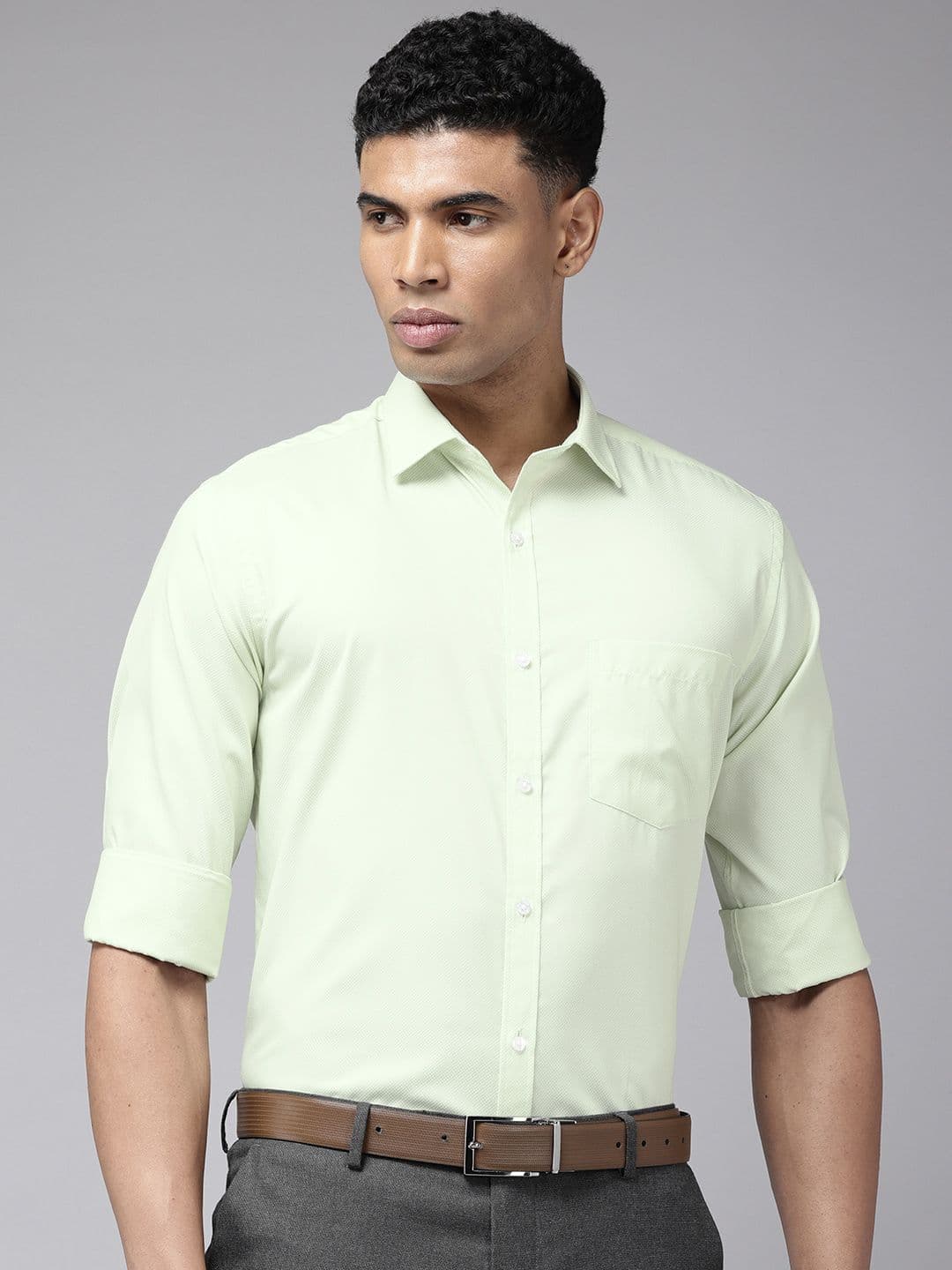 Park Avenue Self Design Slim Fit Opaque Formal Shirt - view 1