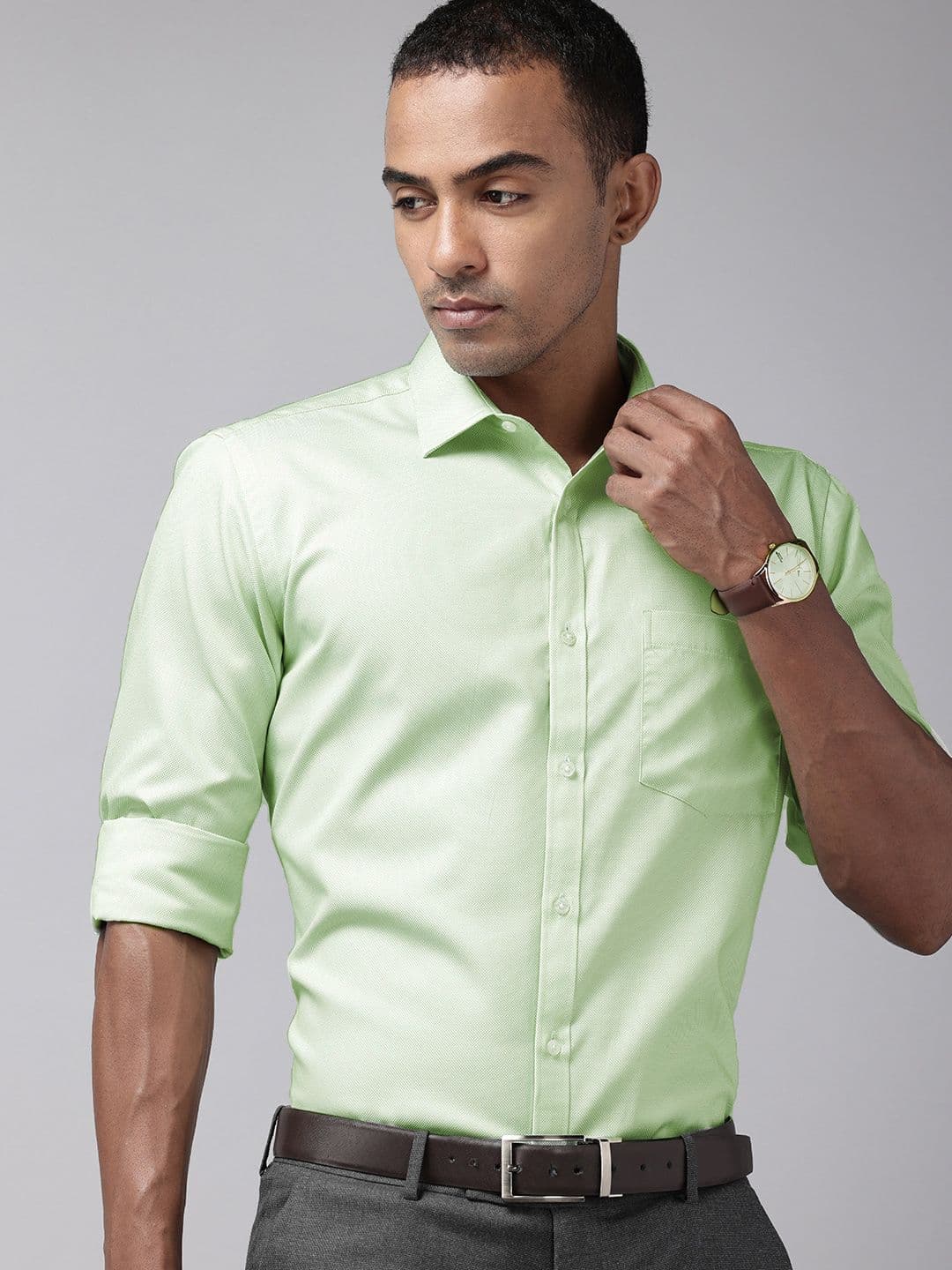 Park Avenue Self Design Slim Fit Textured Formal Shirt - view 1