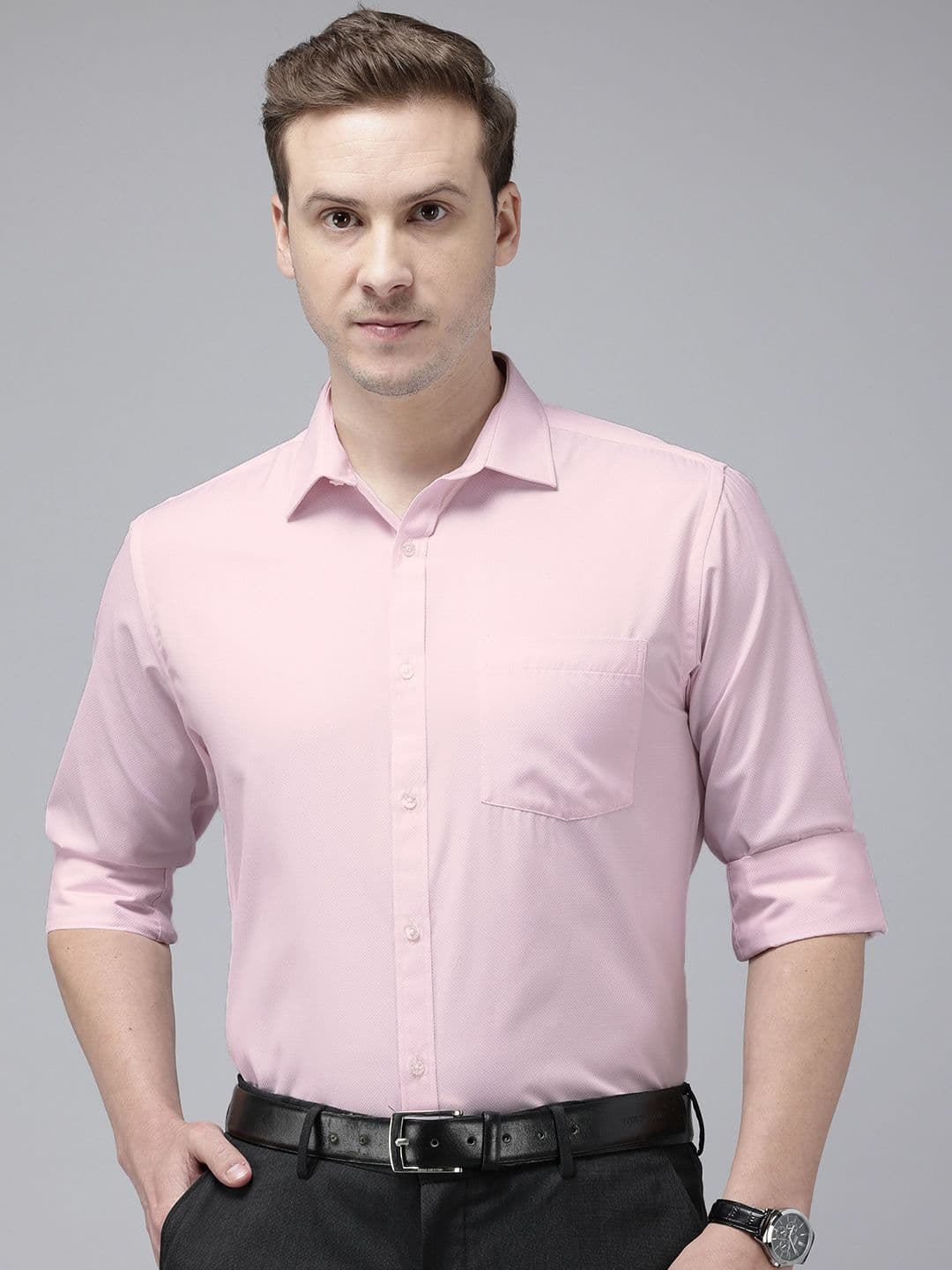 Park Avenue Self Design Slim Fit Textured Formal Shirt - view 1