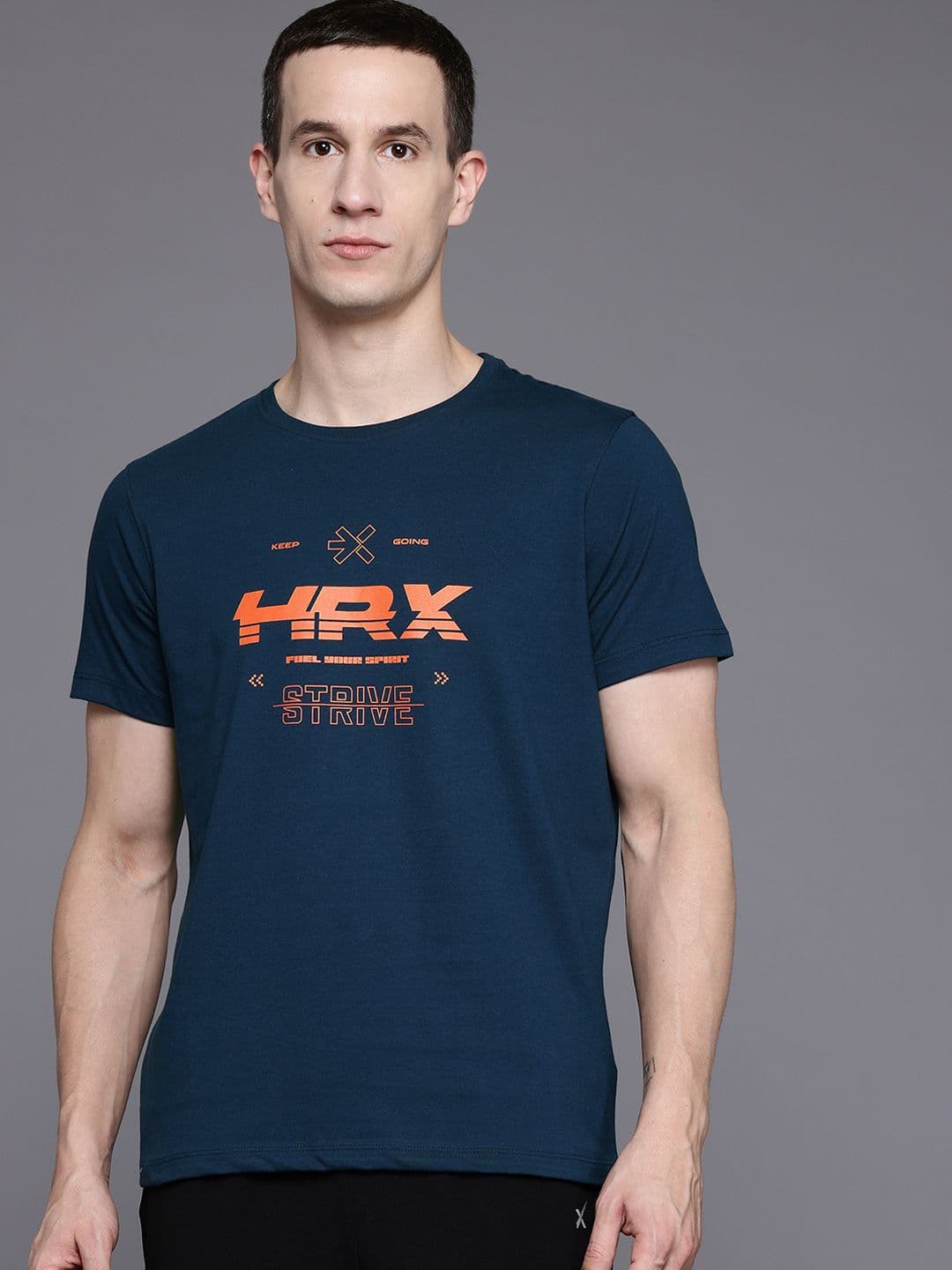 HRX by Hrithik Roshan Brand Logo Printed Casual T-shirt - view 1