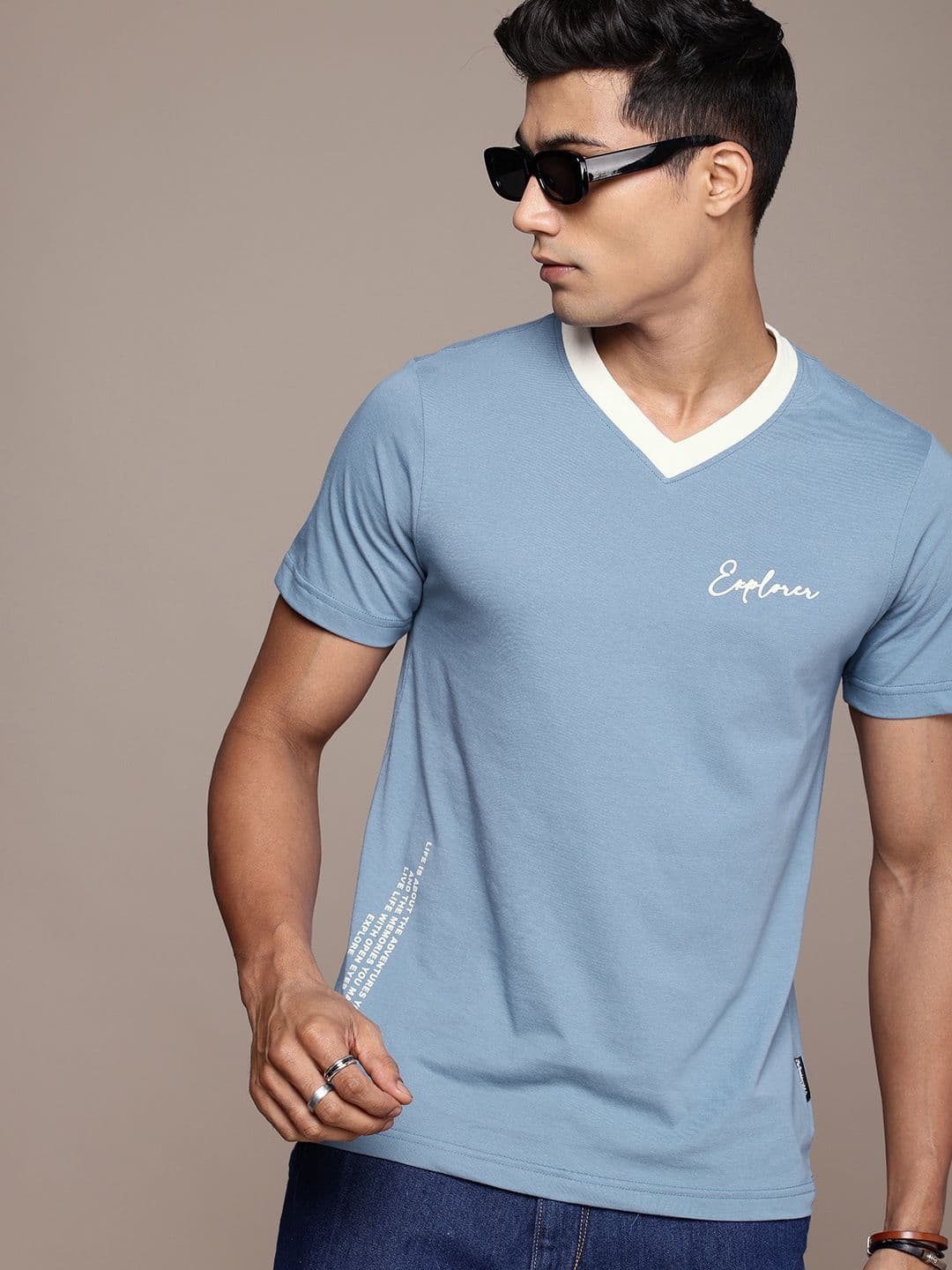 The Roadster Life Co. V-Neck Casual T-shirt - view 1