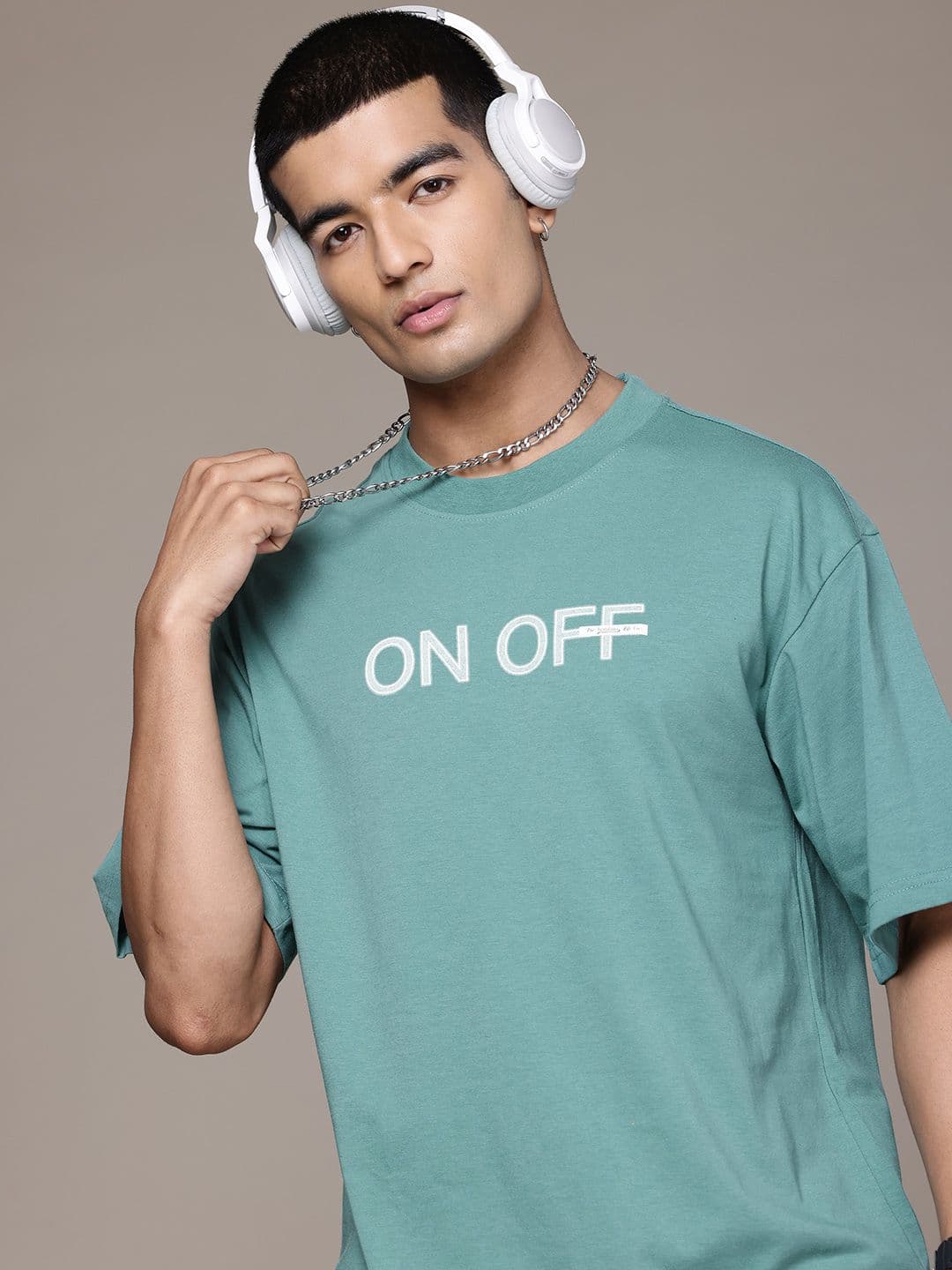 The Roadster Lifestyle Co. Typography Printed Drop-Shoulder Oversize T-shirt - view 1
