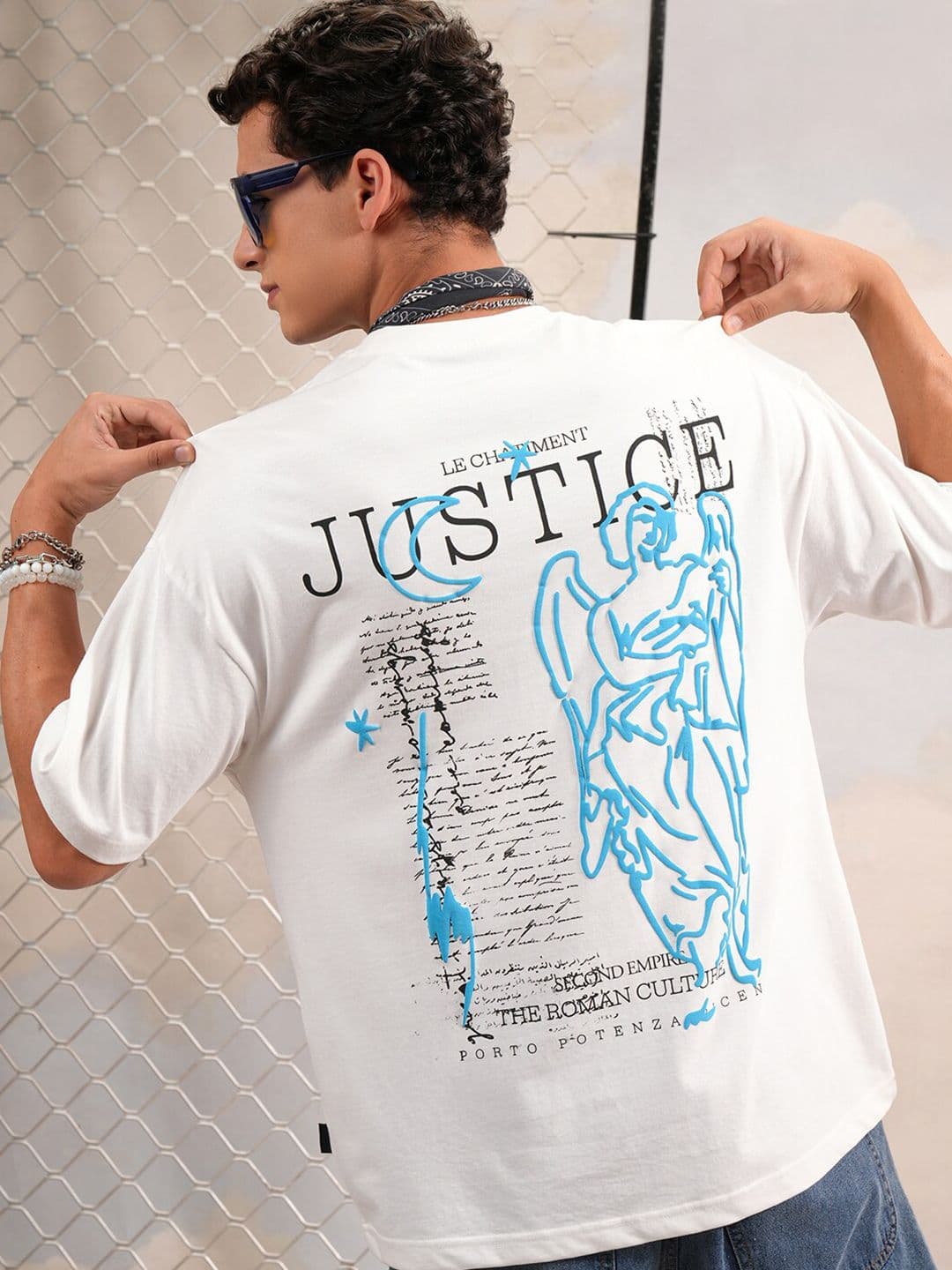 HIGHLANDER Typography Puff Printed Round Neck Oversized T-shirt - view 1