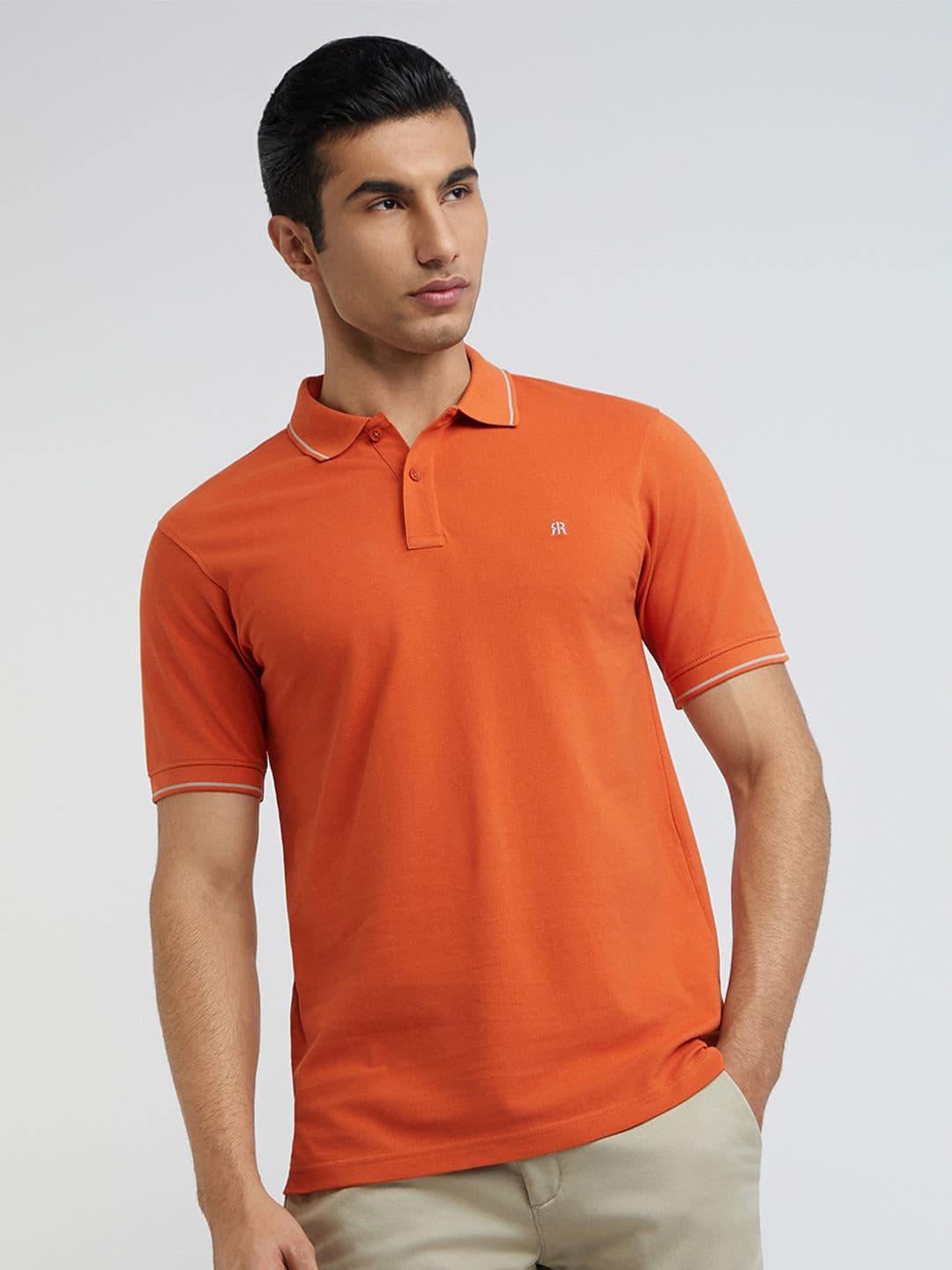 Raymond Pure Cotton Modern Fit Polo Collar T-shirt - view 1