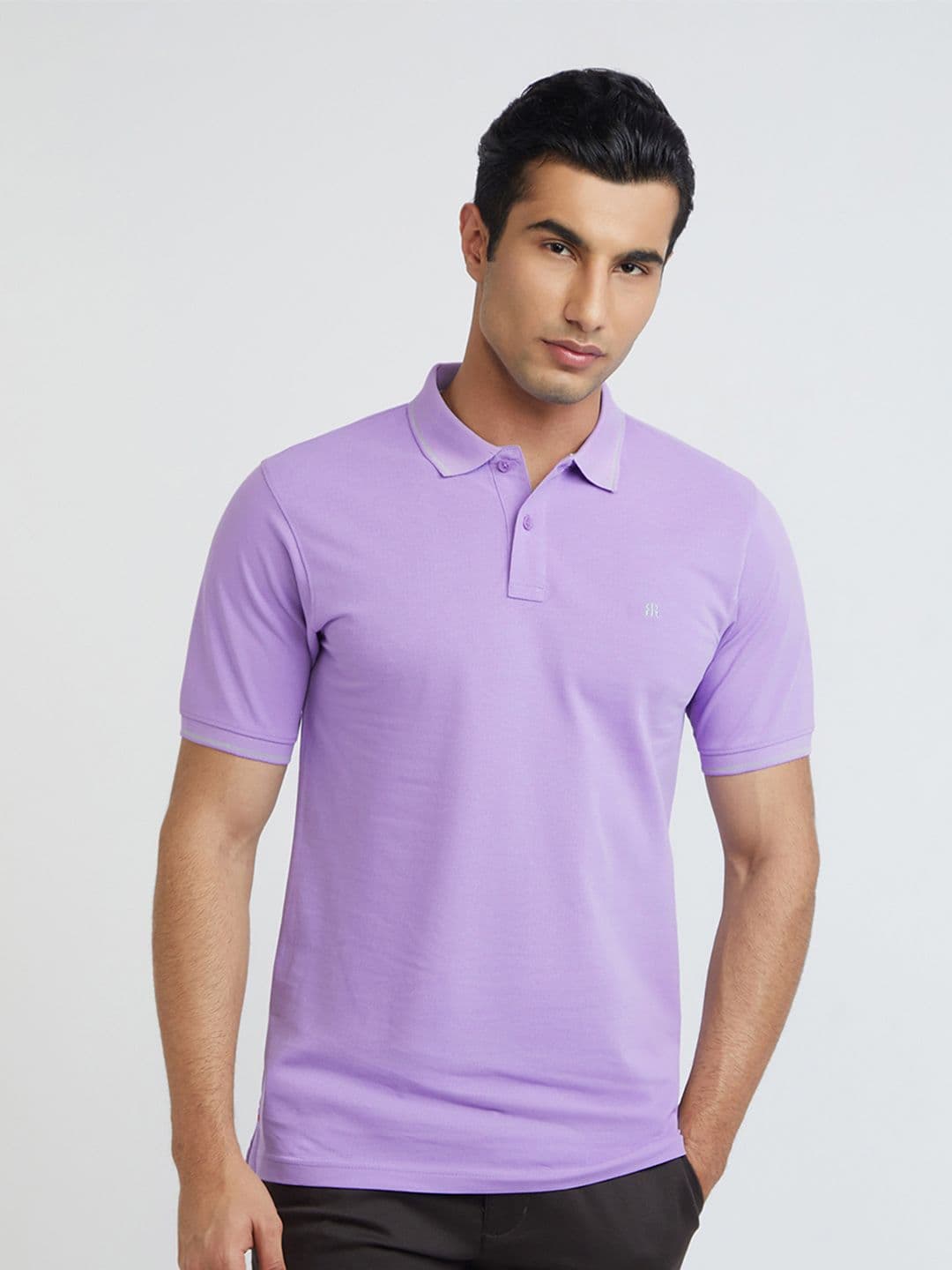 Raymond Pure Cotton Modern Fit Polo Collar T-shirt - view 1