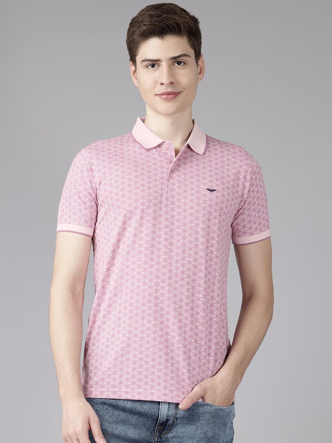 Park Avenue Printed Polo Collar Slim Fit T-shirt - view 1