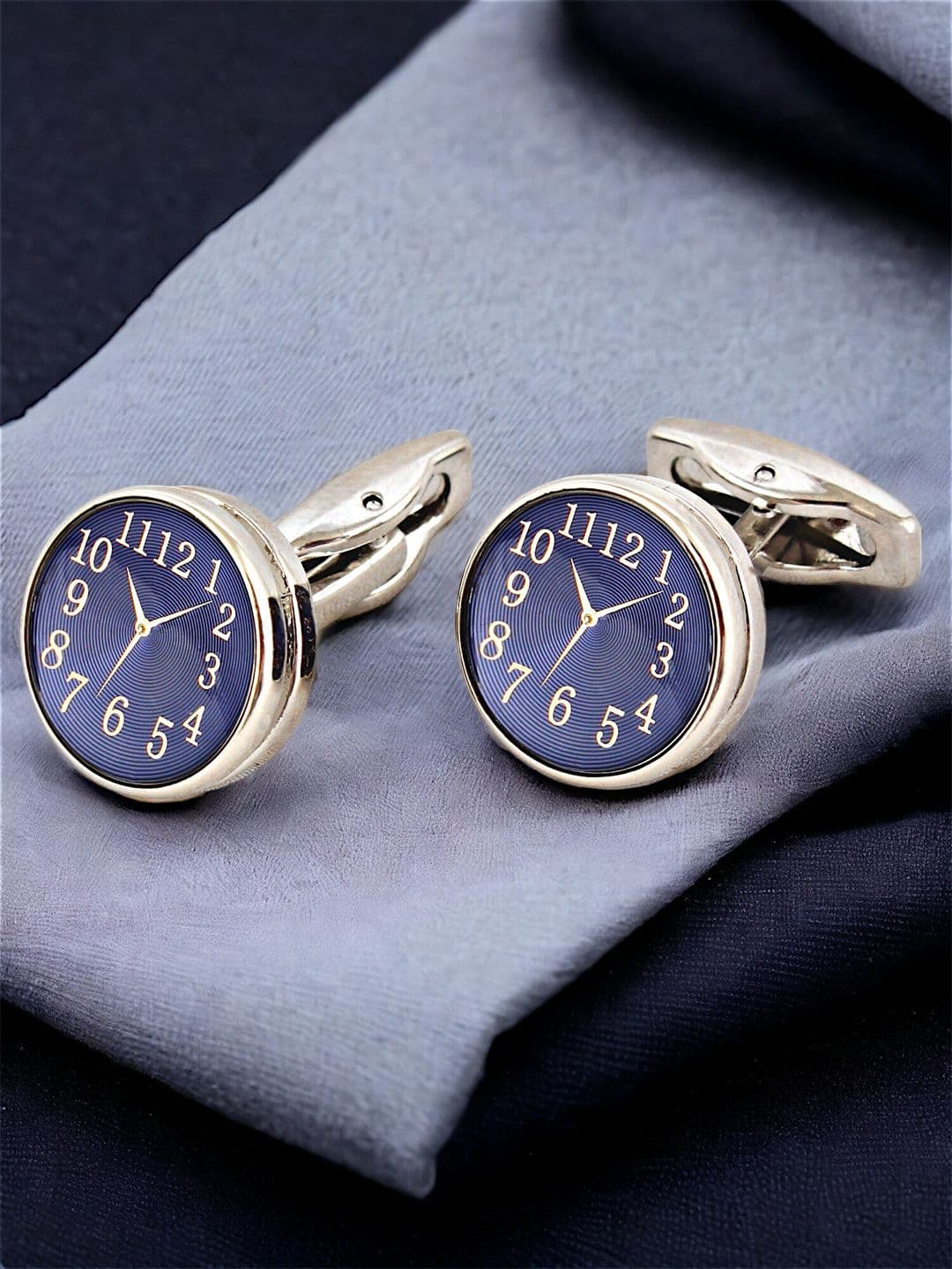 LUCKY JEWELLERY Silver-Plated Watch Design Formal Cufflink - view 1