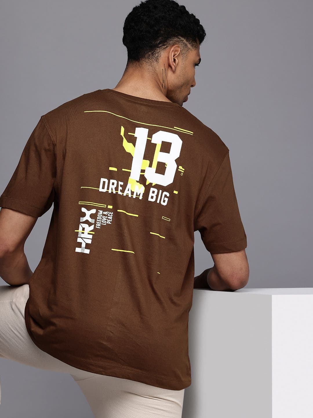 HRX by Hrithik Roshan Men Graphic Printed Bio Finish Oversized T-shirt - view 1