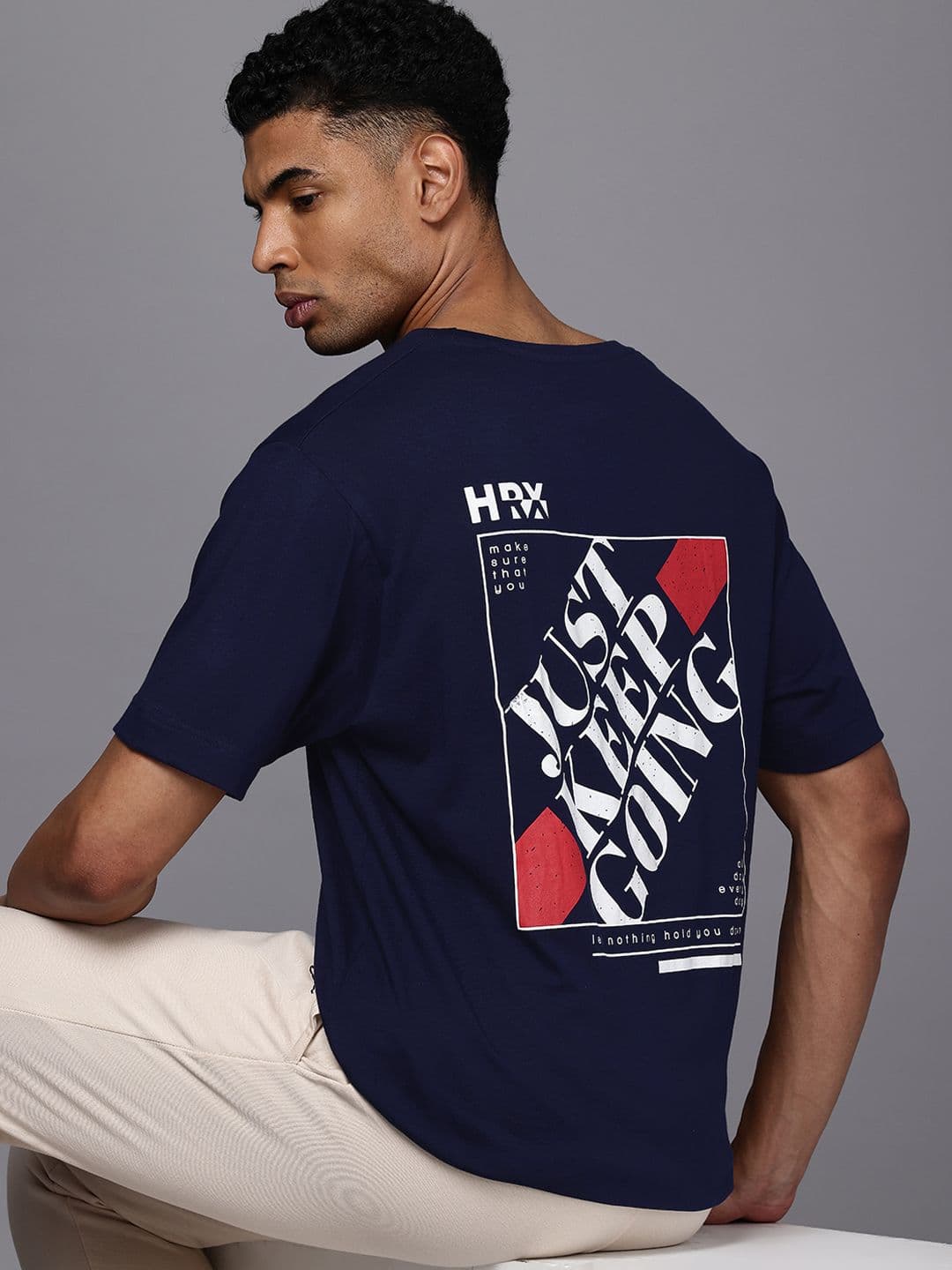 HRX by Hrithik Roshan Men Graphic Printed Bio Finish Oversized T-shirt - view 1