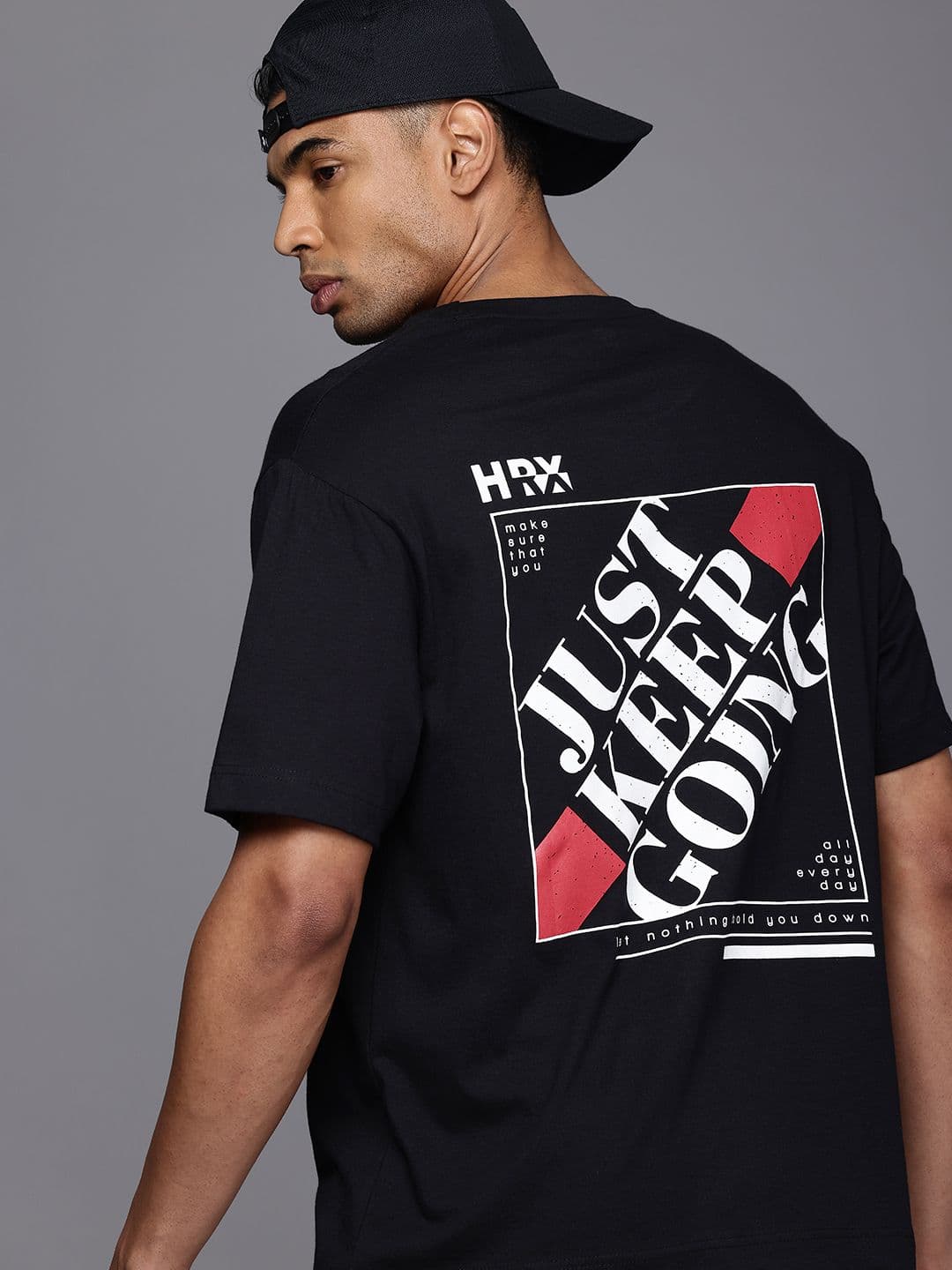 HRX by Hrithik Roshan Men Graphic Printed Bio Finish Oversized T-shirt - view 1