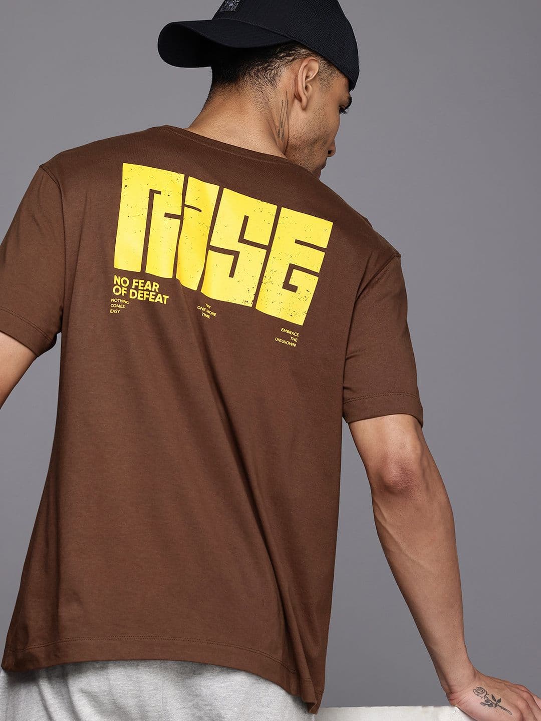 HRX by Hrithik Roshan Men Typography Printed Bio Finish Oversized T-shirt - view 1