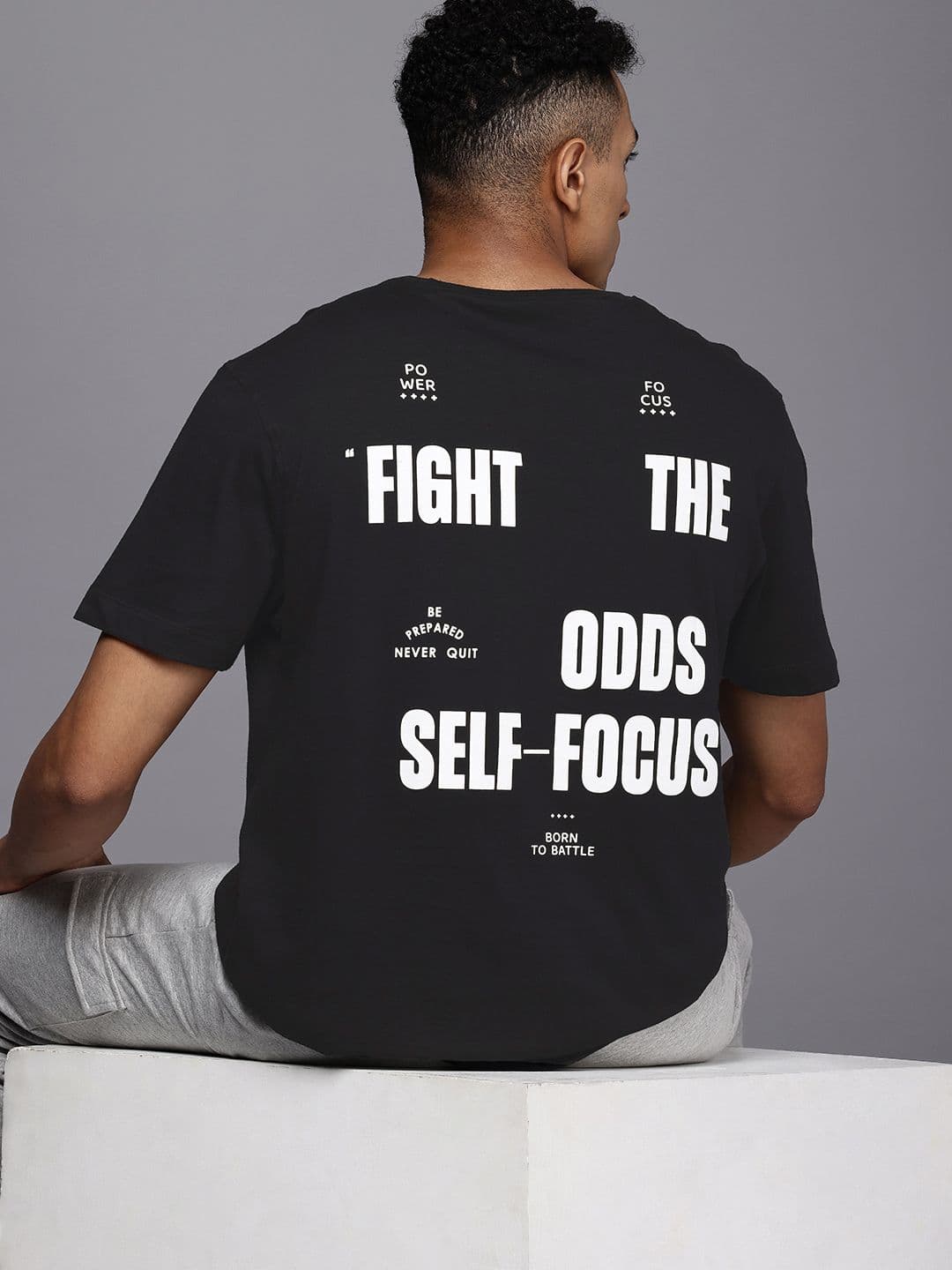 HRX by Hrithik Roshan Men Typography Printed Bio Finish Oversized T-shirt - view 1