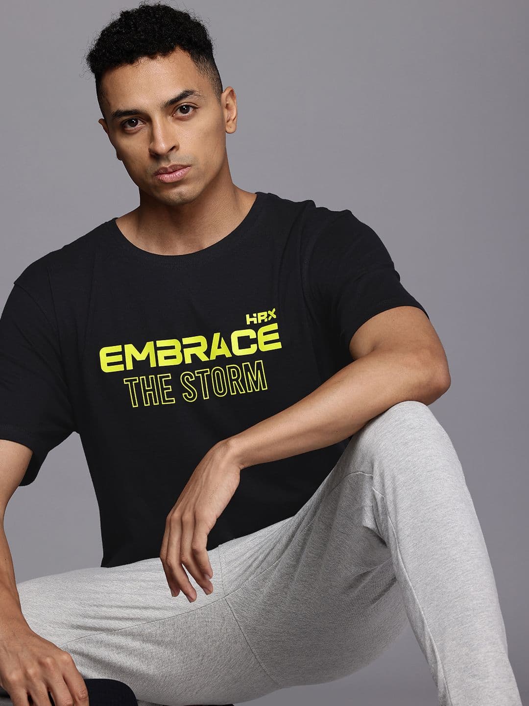 HRX by Hrithik Roshan Men Typography Printed Bio Finish Oversized T-shirt - view 1