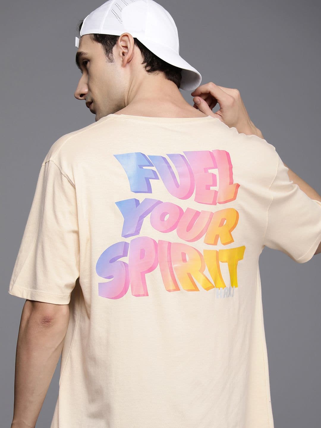 HRX by Hrithik Roshan Men Typography Printed Bio Finish Oversized T-shirt - view 1