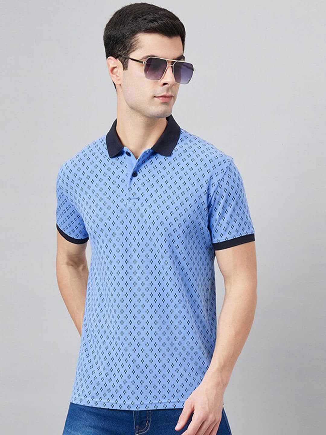 98 Degree North Geometric Printed Polo Collar T-shirt - view 1