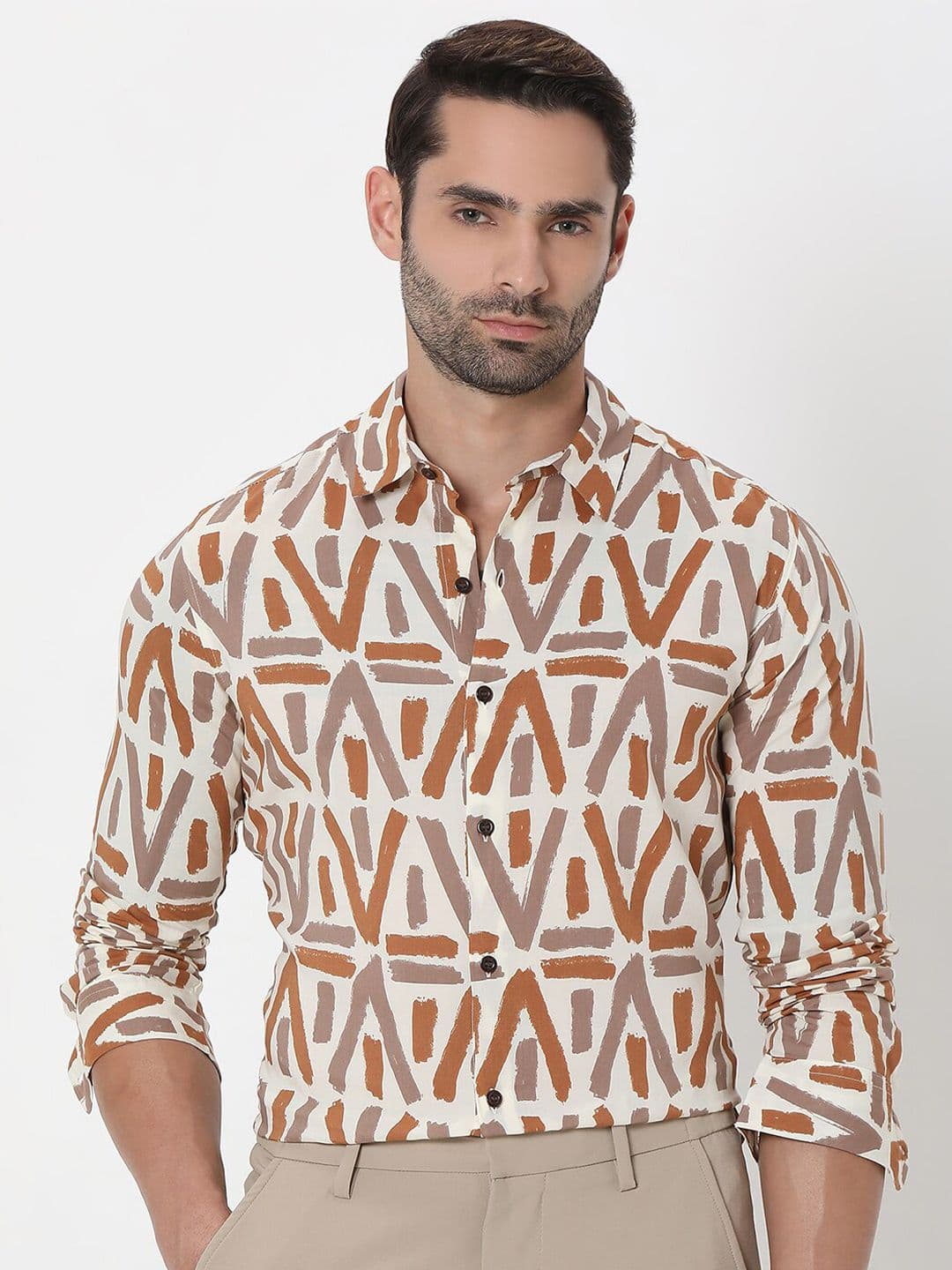 Mufti Geometric Printed Casual Shirt - view 1