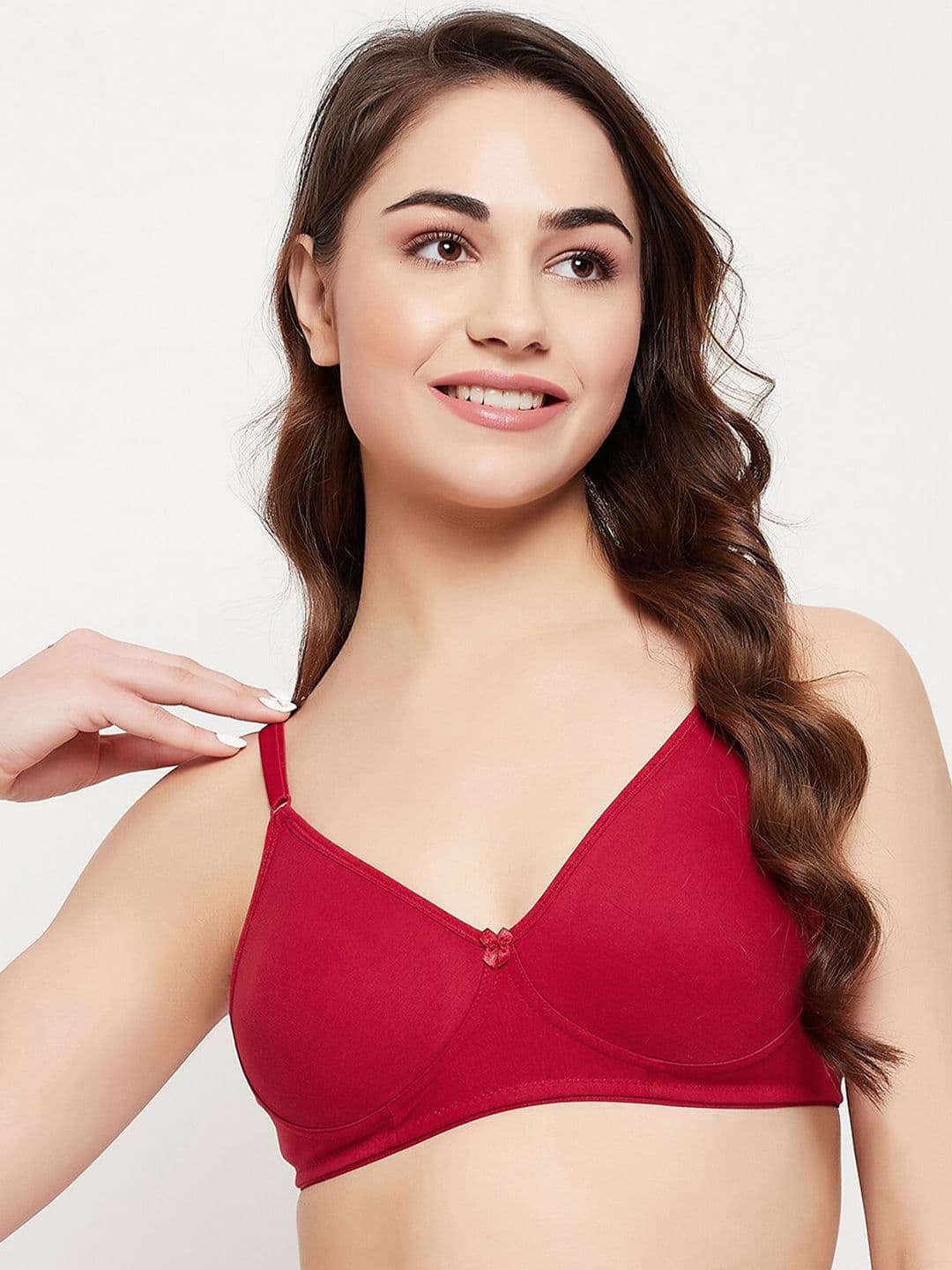Clovia Maroon Full Coverage Underwired Non-Padded Cotton Everyday Bra With All Day Comfort - view 1