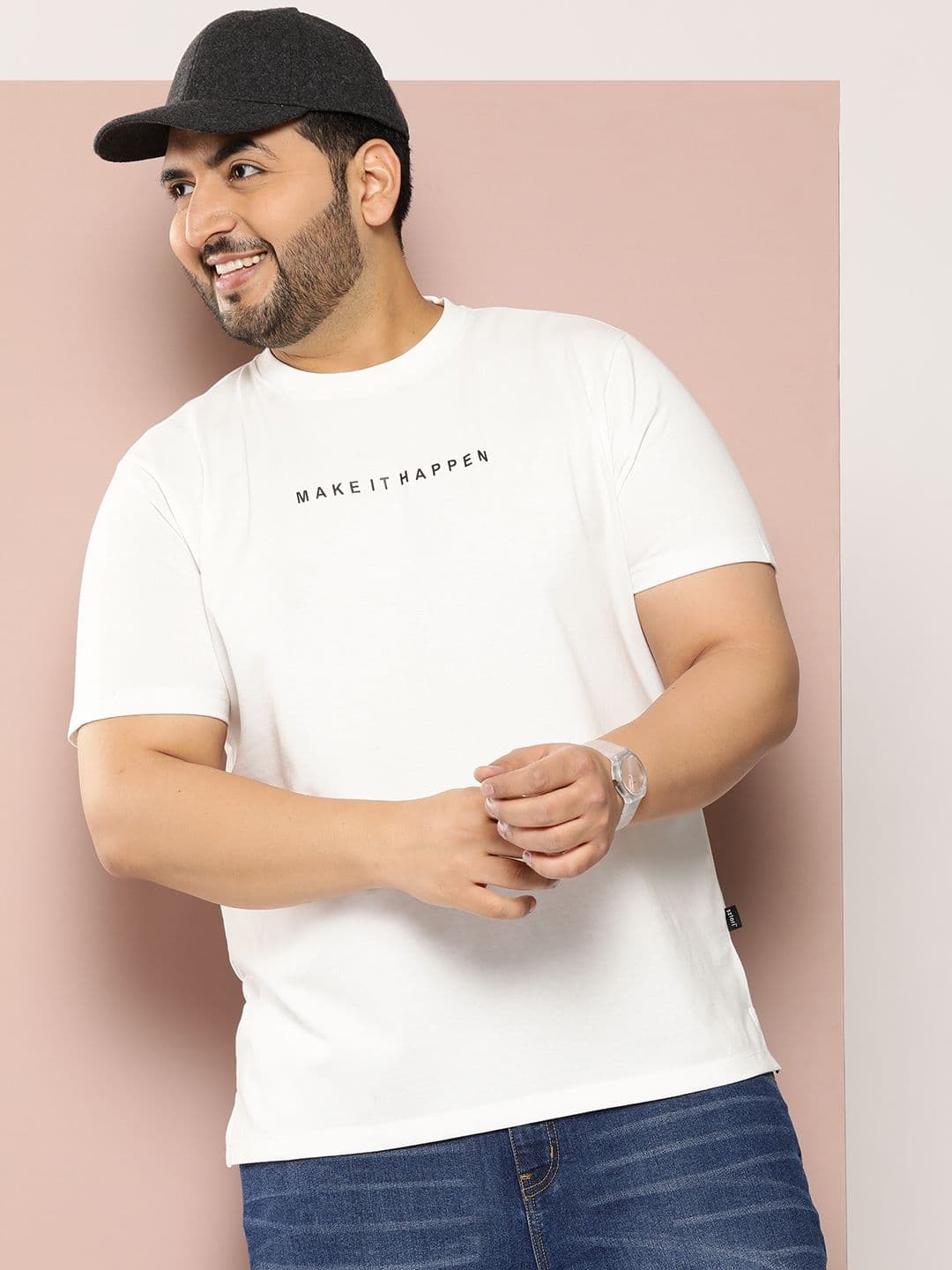 Sztori Men Plus Size Typography Printed Bio Finish T-shirt - view 1