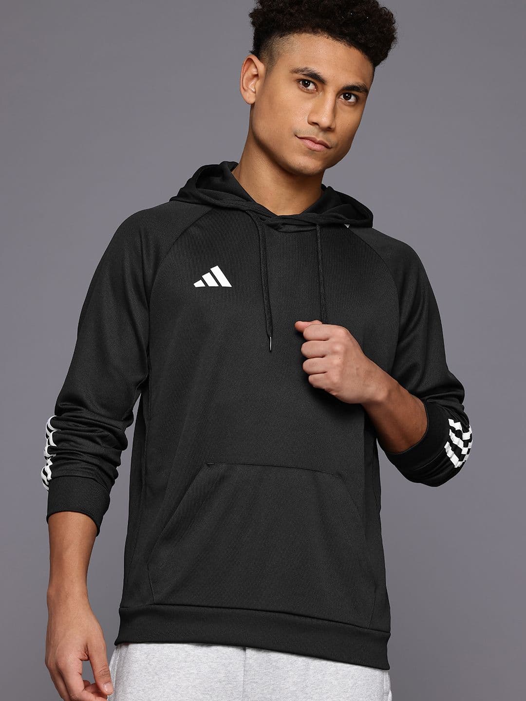ADIDAS Sereno Aeroready Cut 3-Stripes Hooded Sweatshirt - view 1