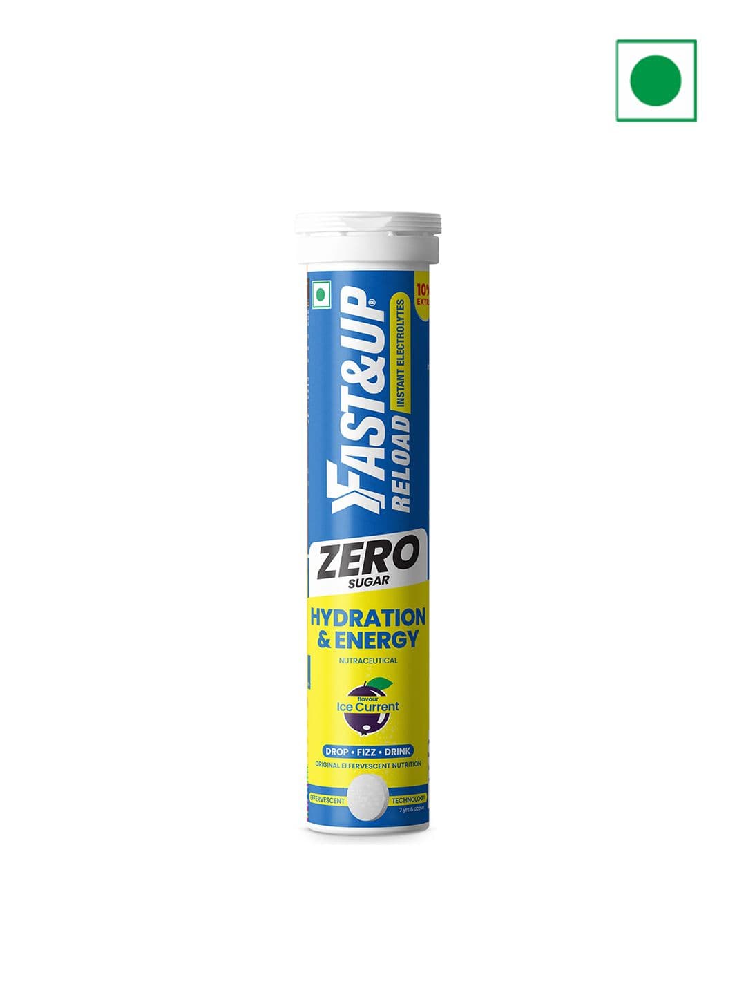 FAST&UP Reload Zero Effervescent Tablets For Instant Energy - 20 Tablets - Ice Current - view 1