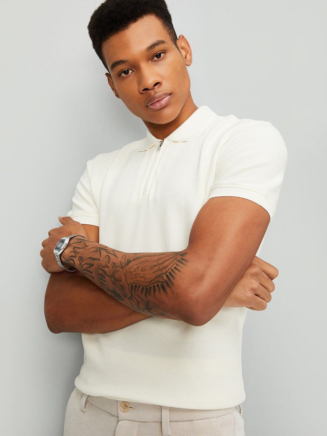 max Textured Polo Collar Casual T-shirt - view 1