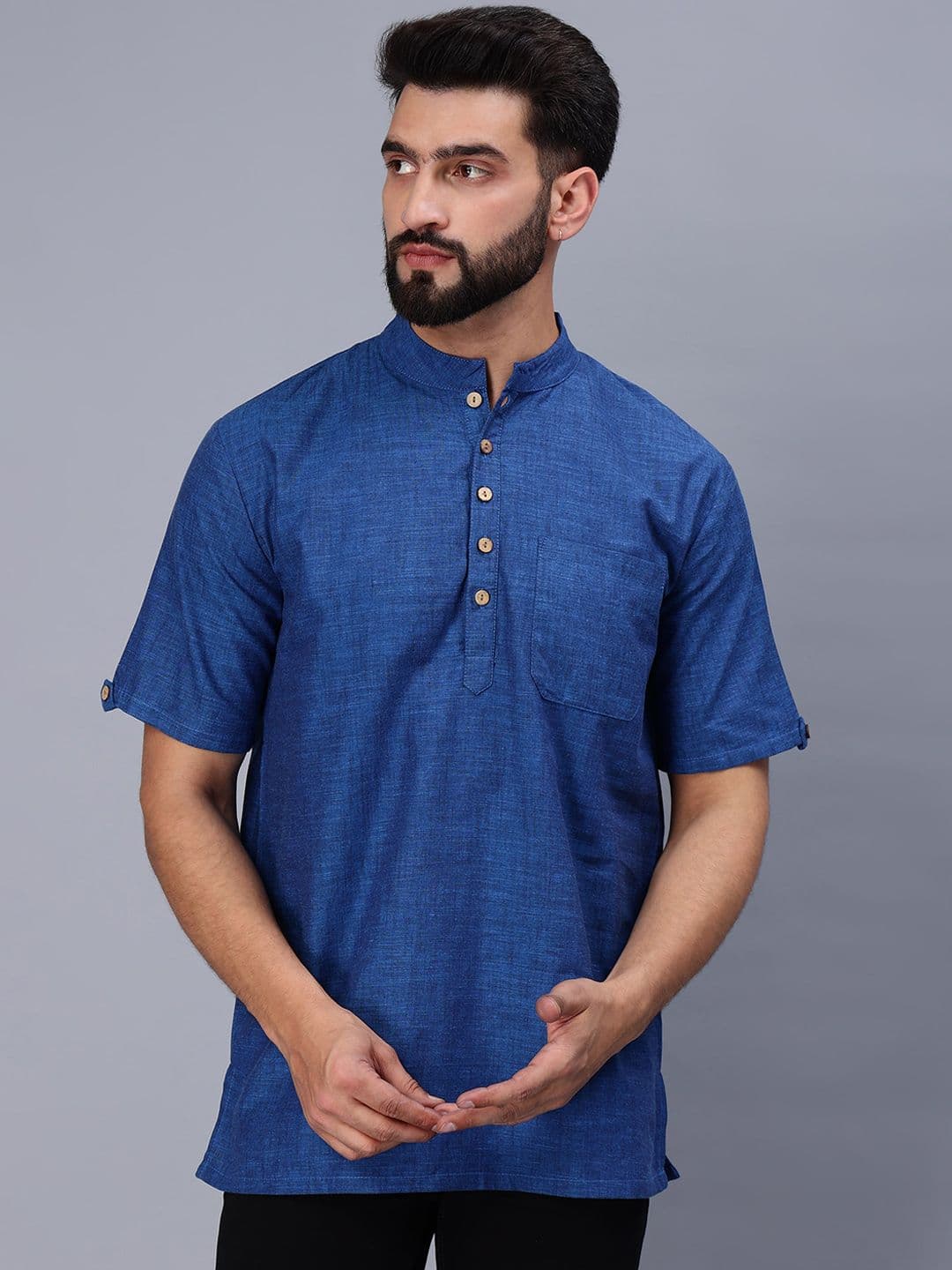 Cot'N Soft Mandarin Collar Cotton Short Kurta - view 1