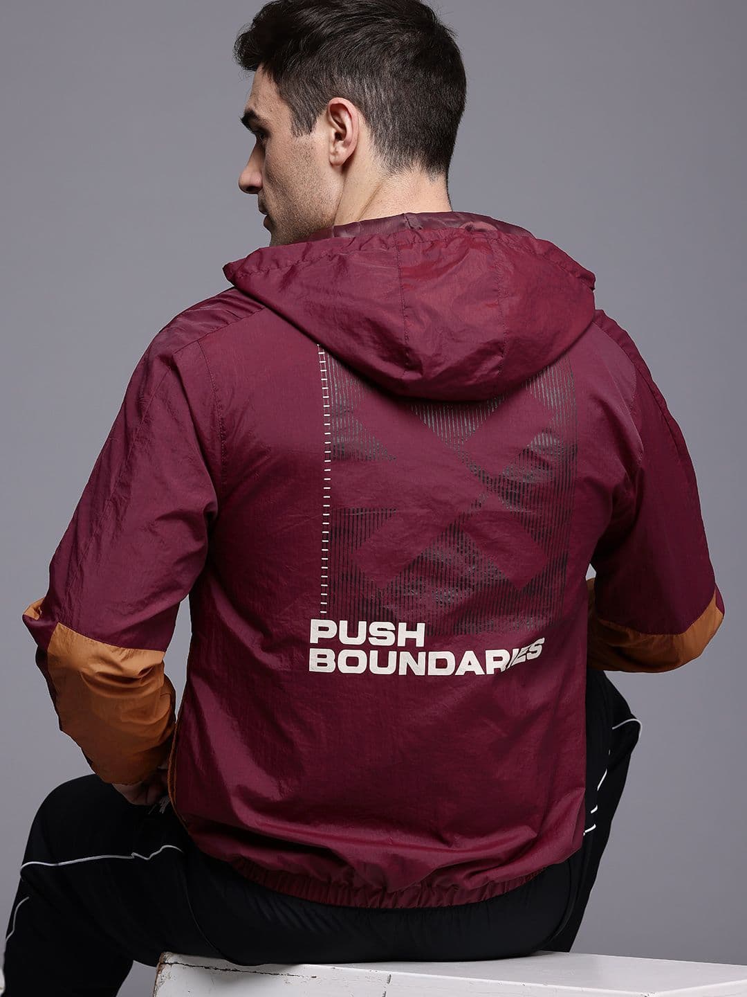 HRX by Hrithik Roshan Colourblocked & Printed Hooded Rapid-Dry Outdoor Jacket - view 1