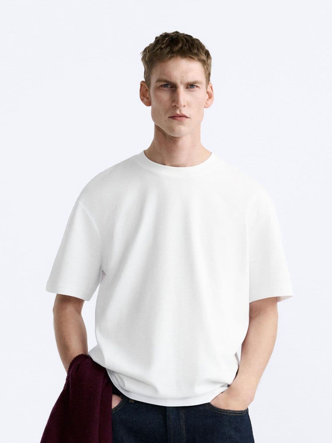 MISCHIEF MONKEY Drop Shoulder Sleeves Pure Cotton Oversized T-shirt - view 1