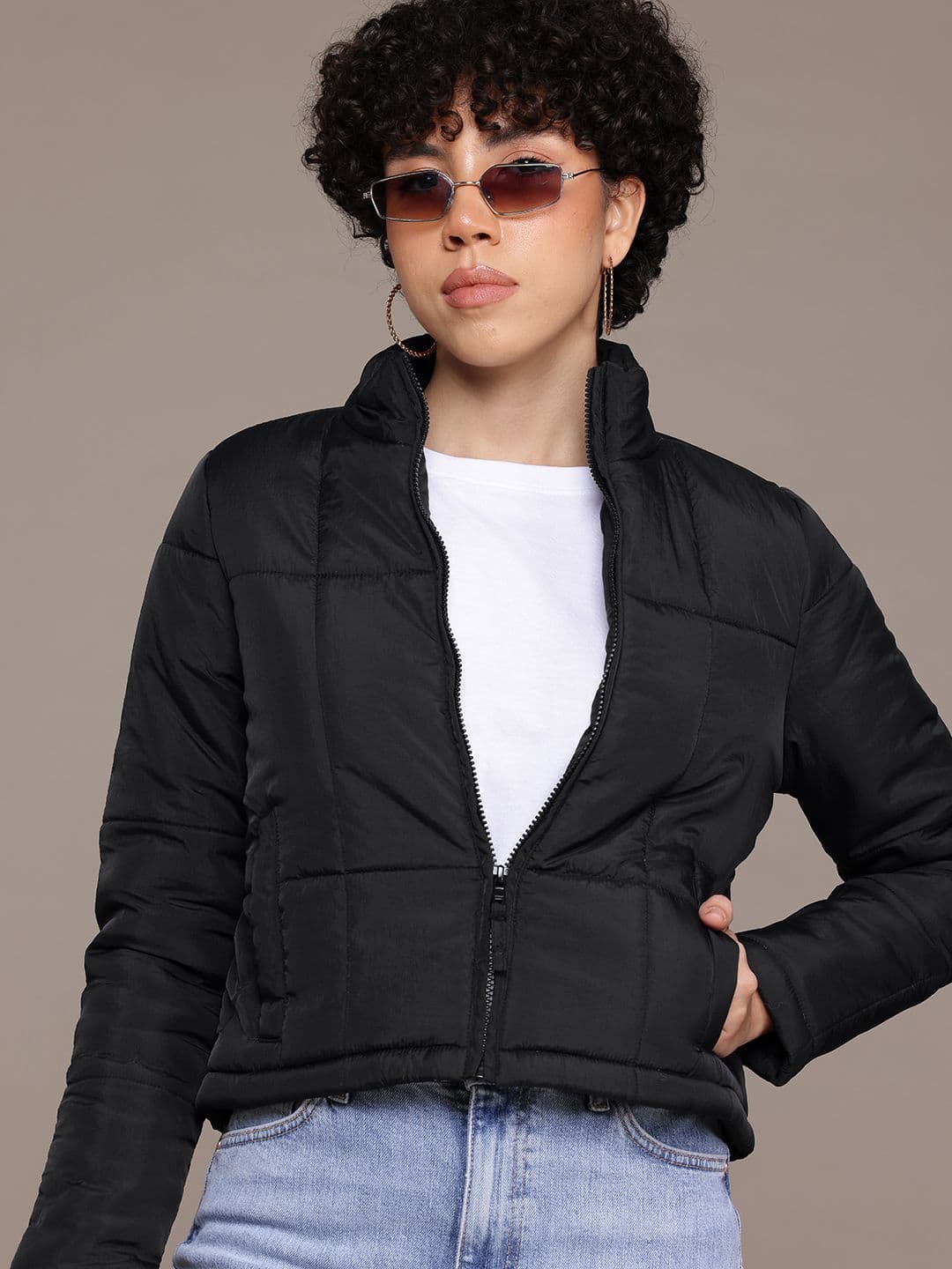 The Roadster Lifestyle Co. Stand-Collar Padded Jacket - view 1