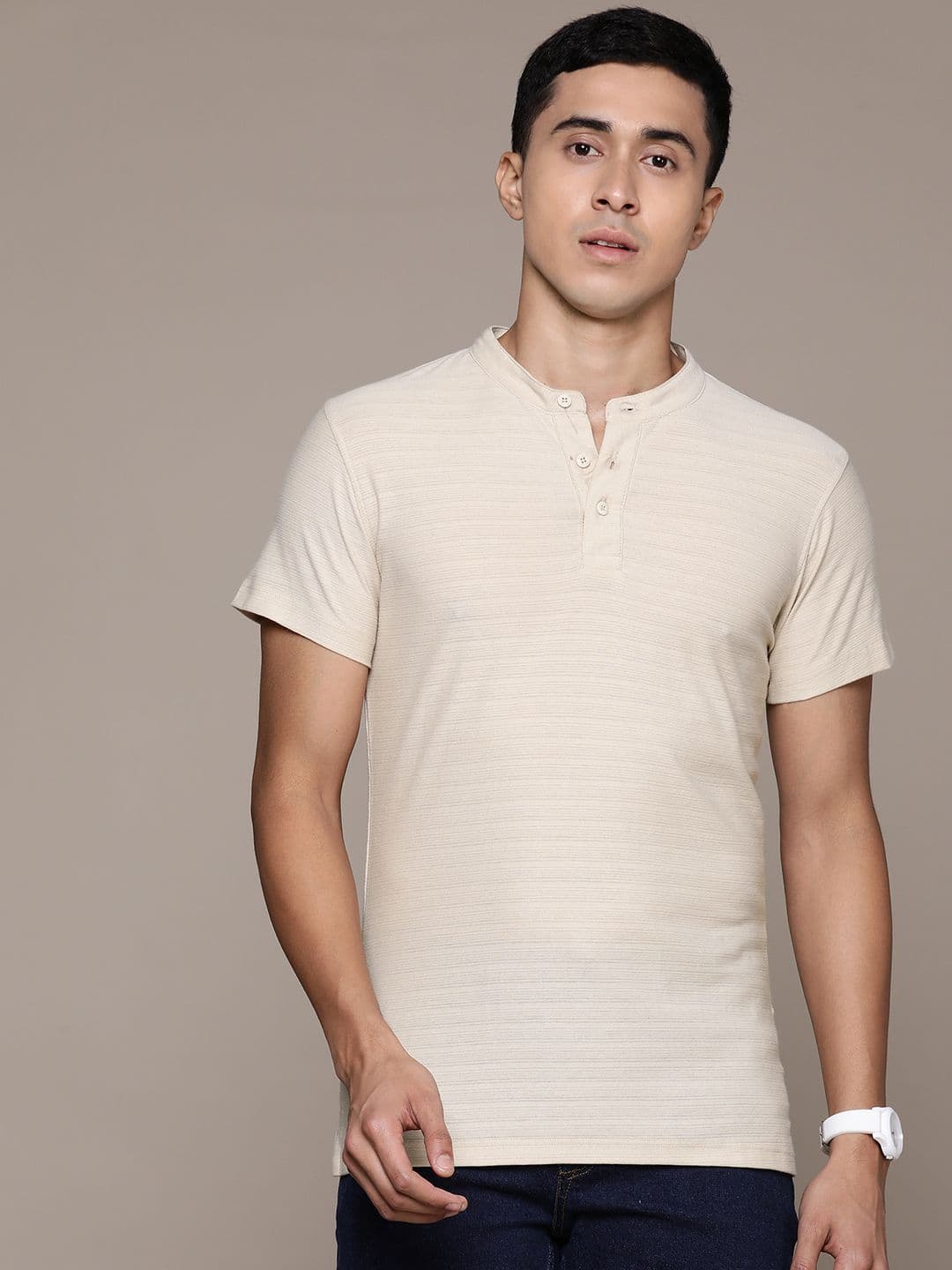 Roadster Men Henley Neck T-shirt - view 1