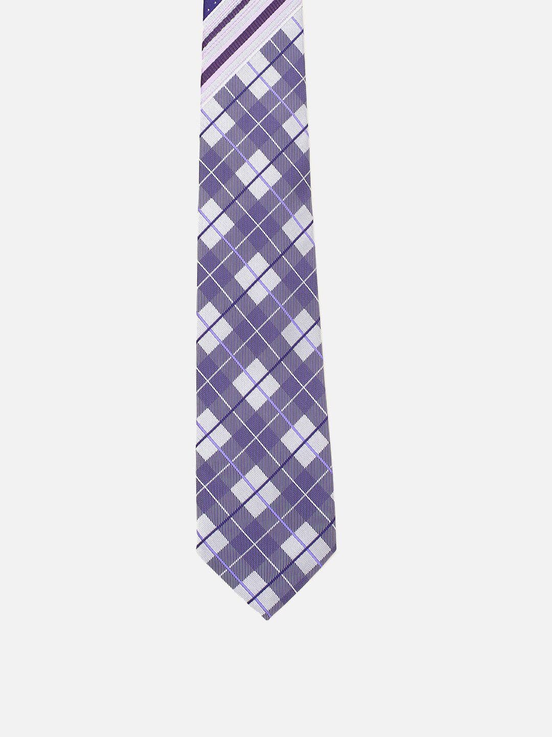 Peter England Men Checked Skinny Tie - view 1