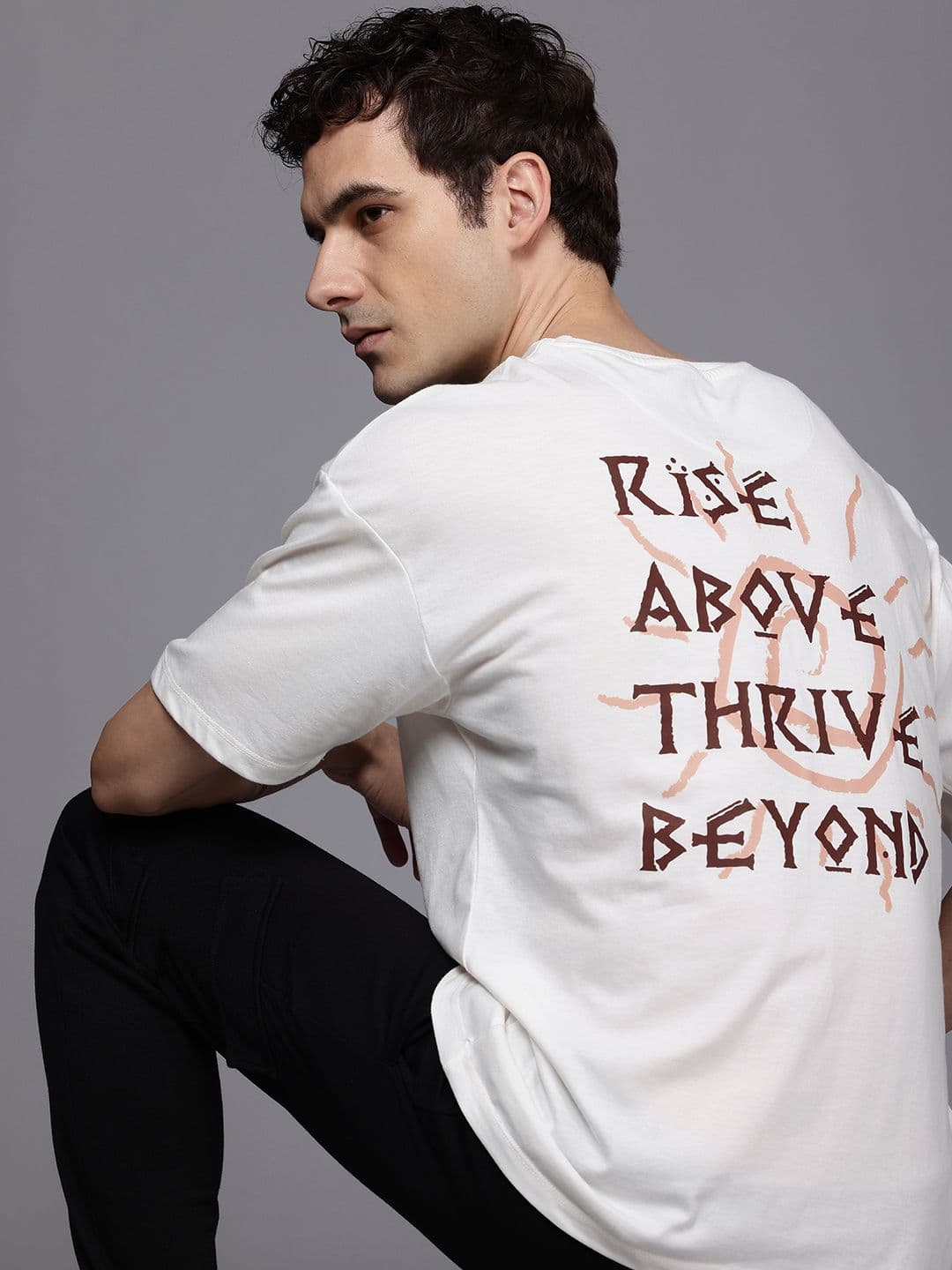 HRX by Hrithik Roshan Men Lifestyle Printed Drop-Shoulder Sleeves Oversized T-shirt - view 1