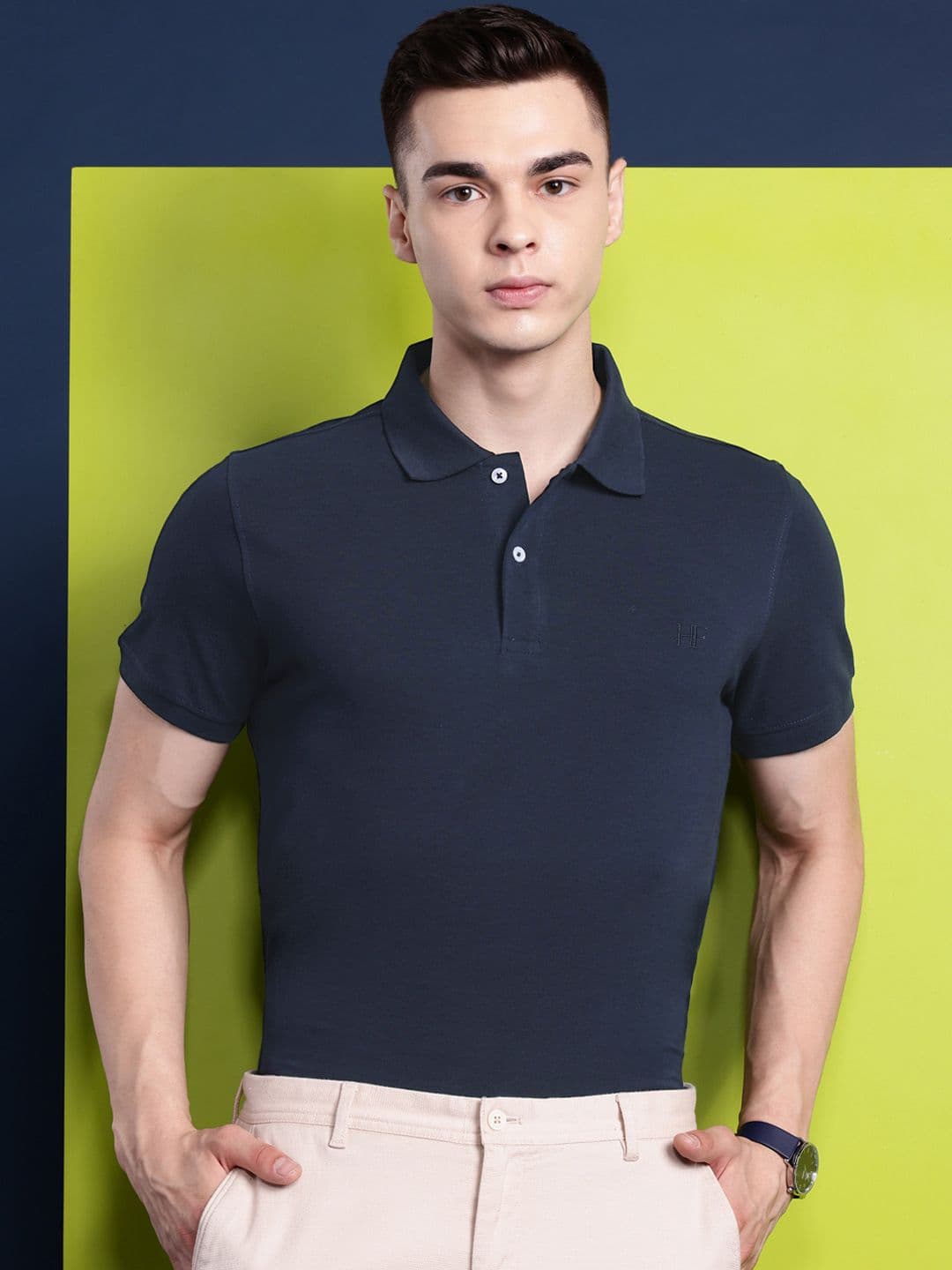 Hancock Men Polo Collar Pure Cotton T-shirt - view 1