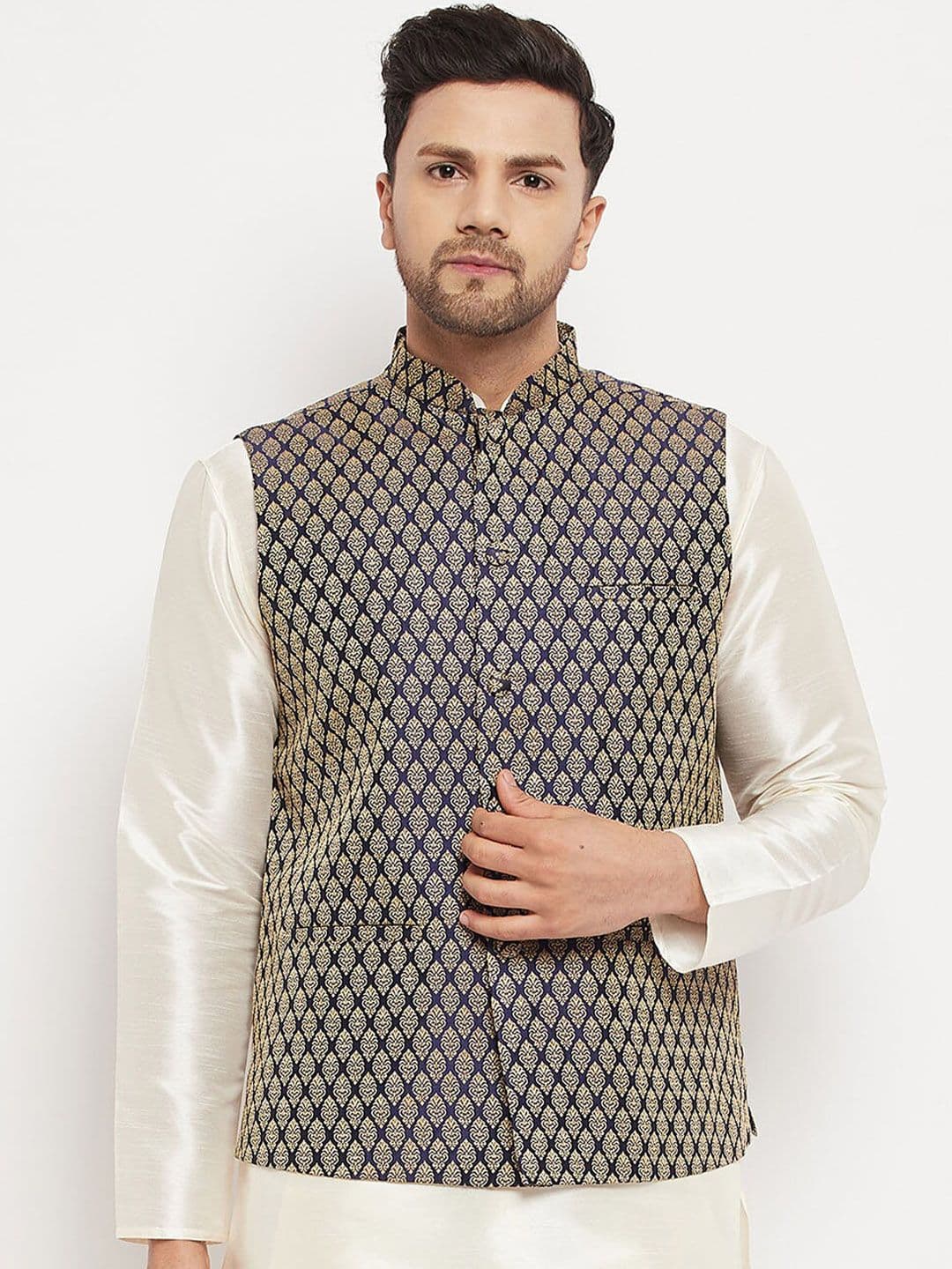 VASTRAMAY Woven Design Nehru Jackets - view 1