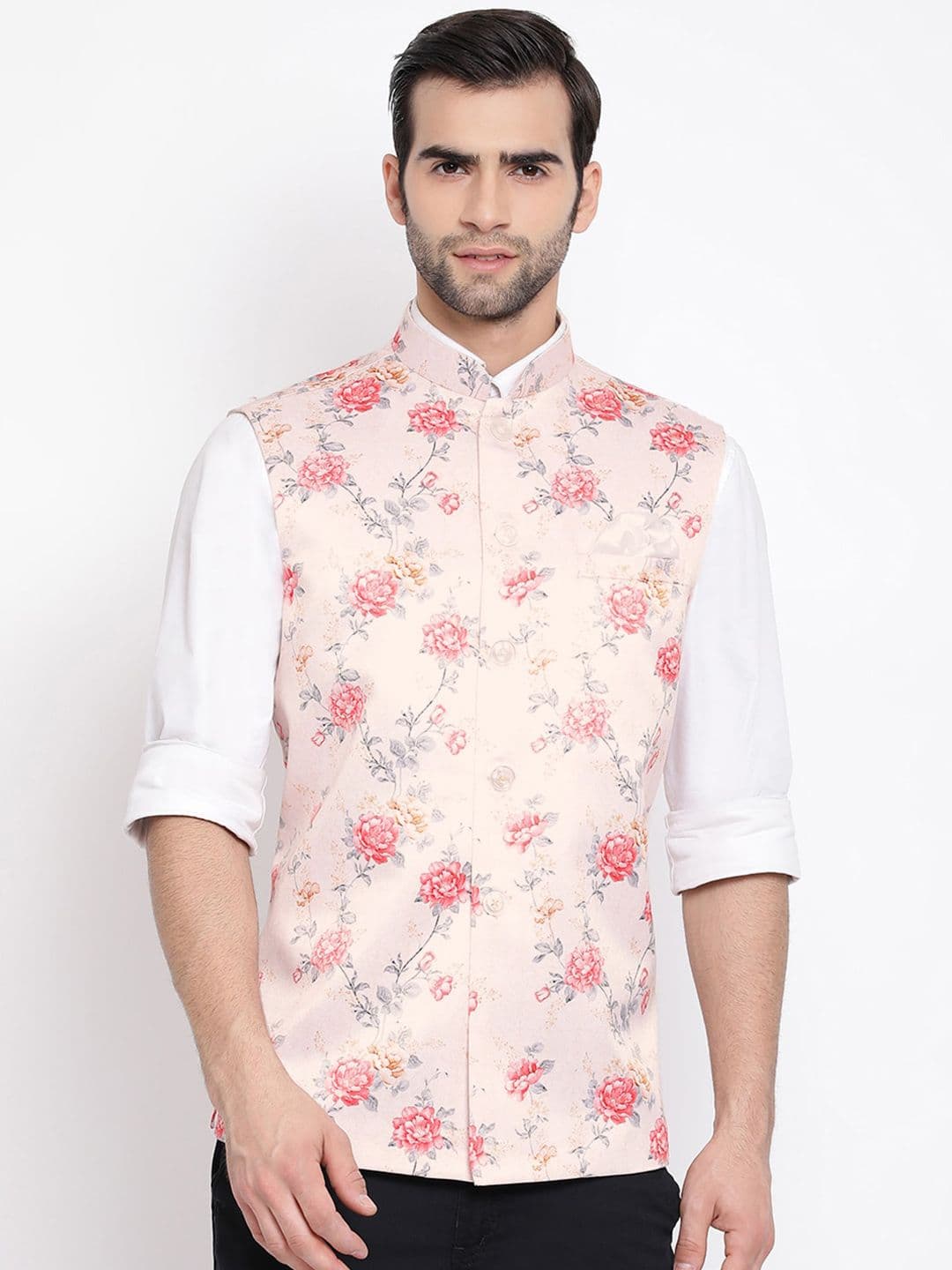 VASTRAMAY Printed Nehru Jacket - view 1