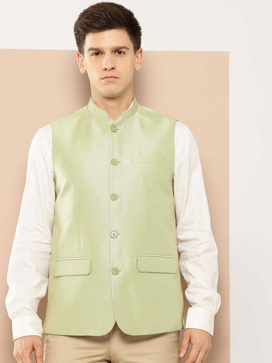 INVICTUS Woven Nehru Jacket - view 1
