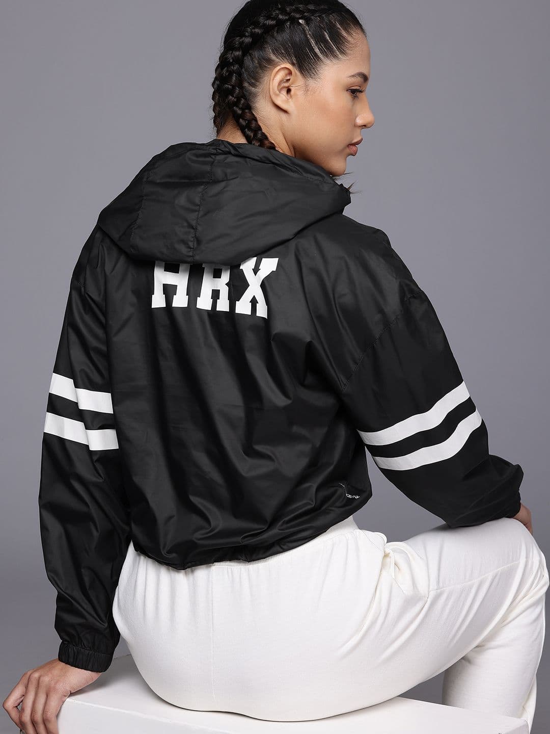 HRX by Hrithik Roshan Hooded Crop Tailored Jacket - view 1