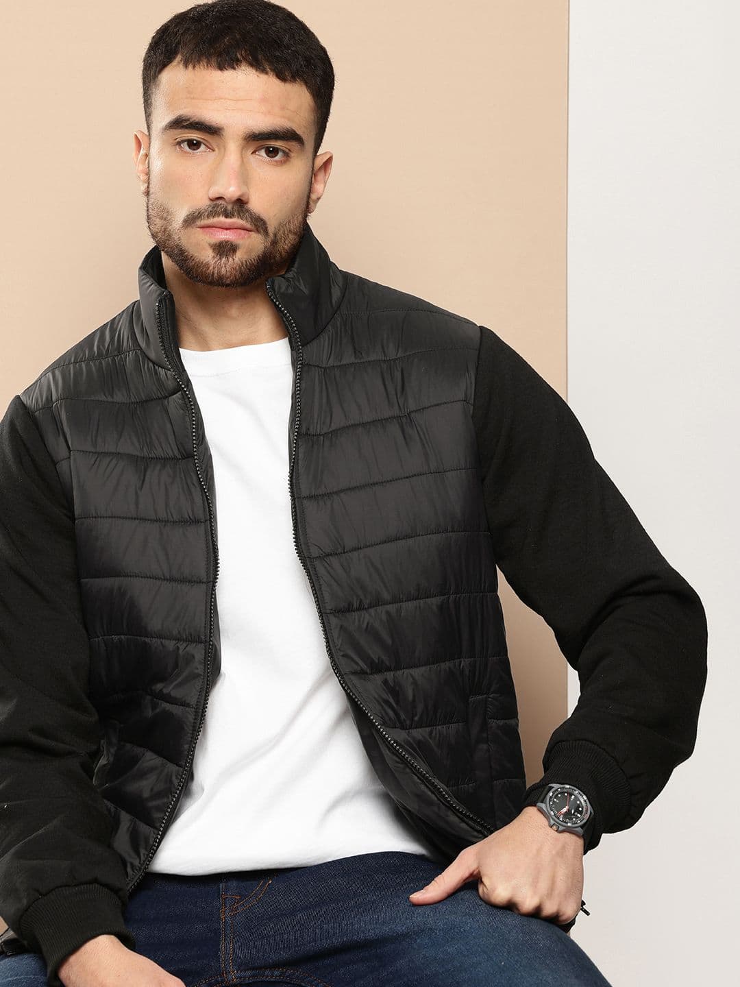 INVICTUS Long Sleeves Mock Collar Bomber Jacket - view 1