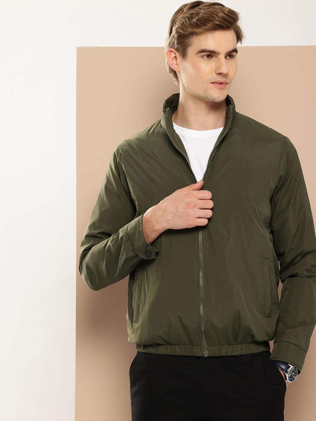 INVICTUS Mock Collar Tailored Jacket - view 1