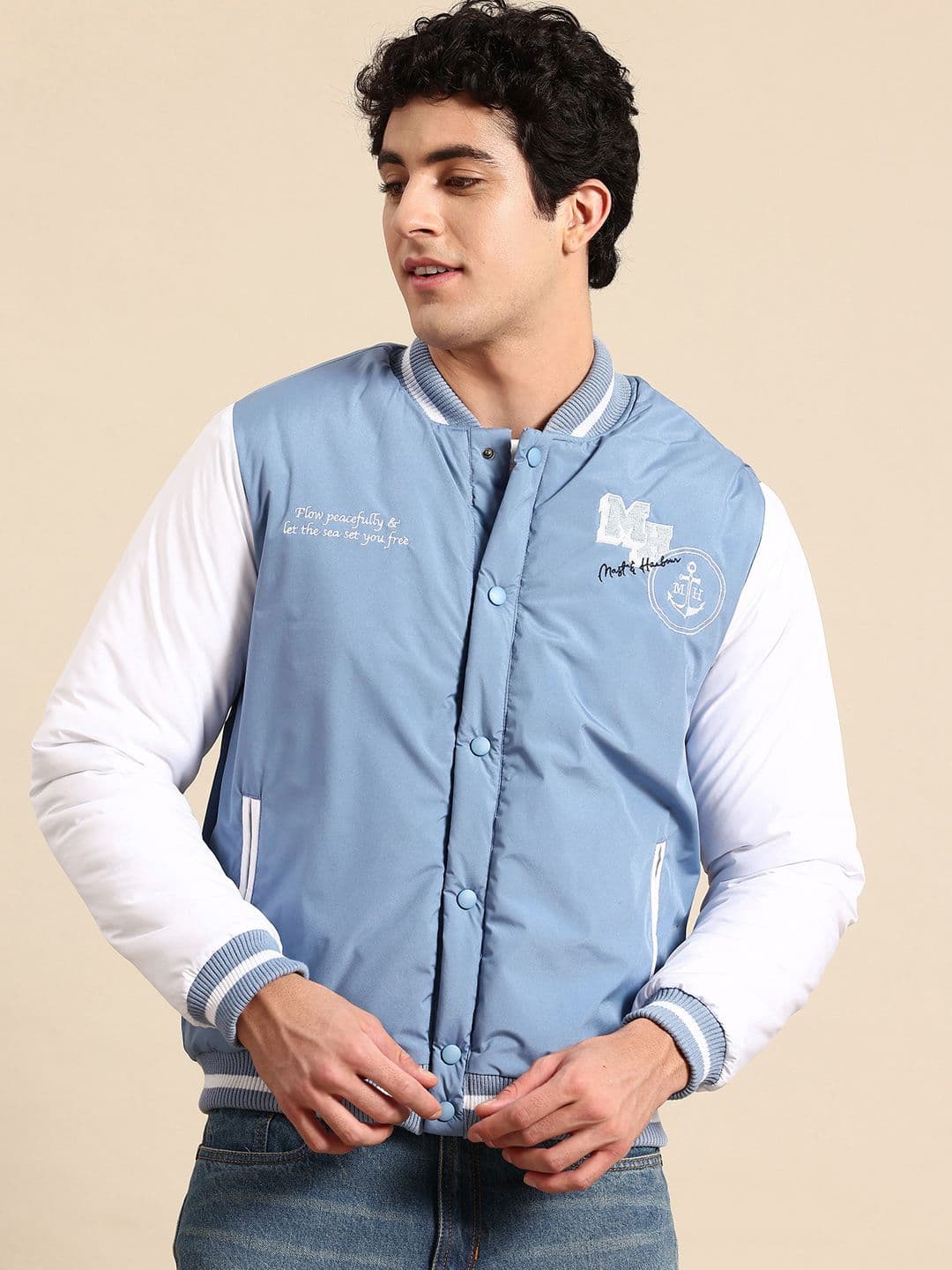 Mast & Harbour Applique Bomber Jacket - view 1