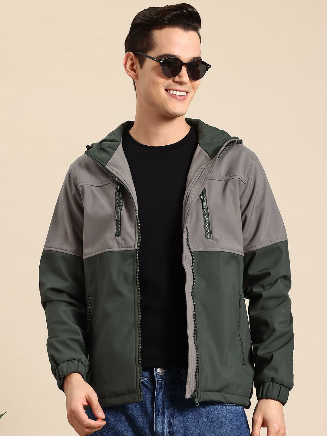 Mast & Harbour Colourblocked Hooded Zip Detail Jacket - view 1